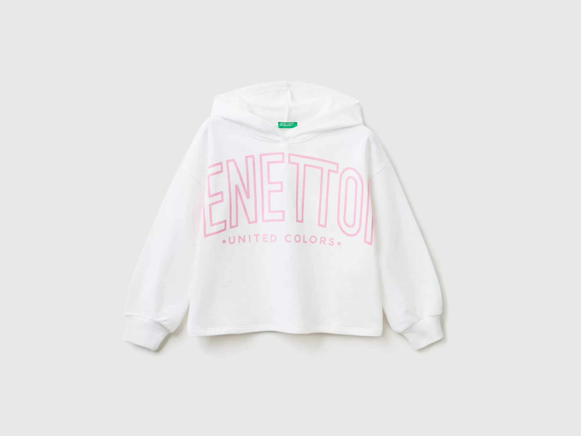 Benetton Sudadera Cropped Con Capucha-Niños Sudaderas Y Chandales