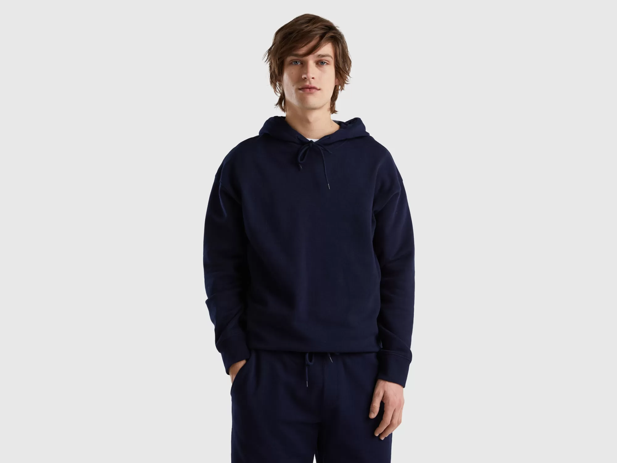 Benetton Sudadera De 100 % Algodón Con Capucha-Hombre Sudaderas