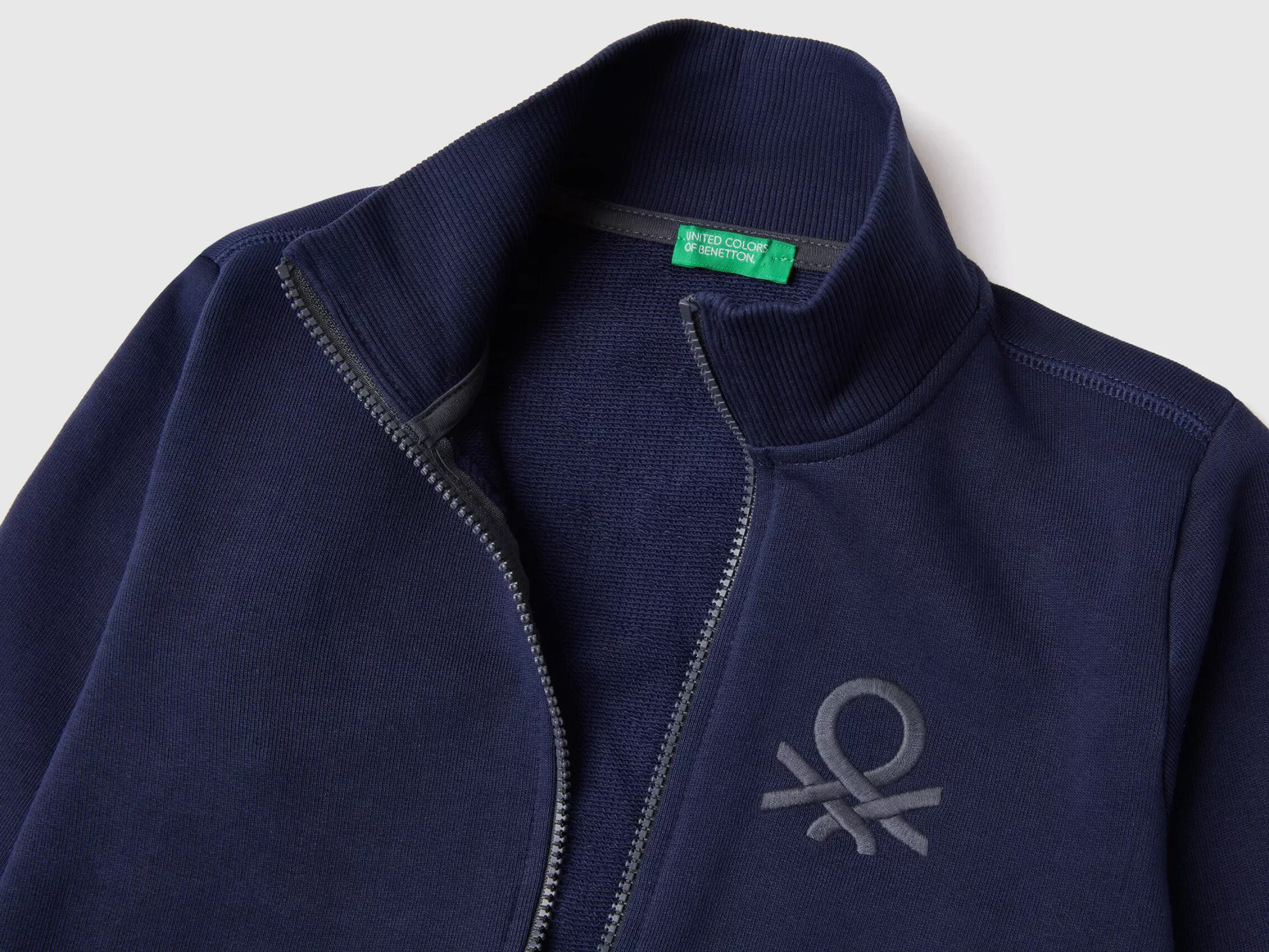 Benetton Sudadera De 100 % Algodón Con Cremallera-Niños Sudaderas Y Chandales