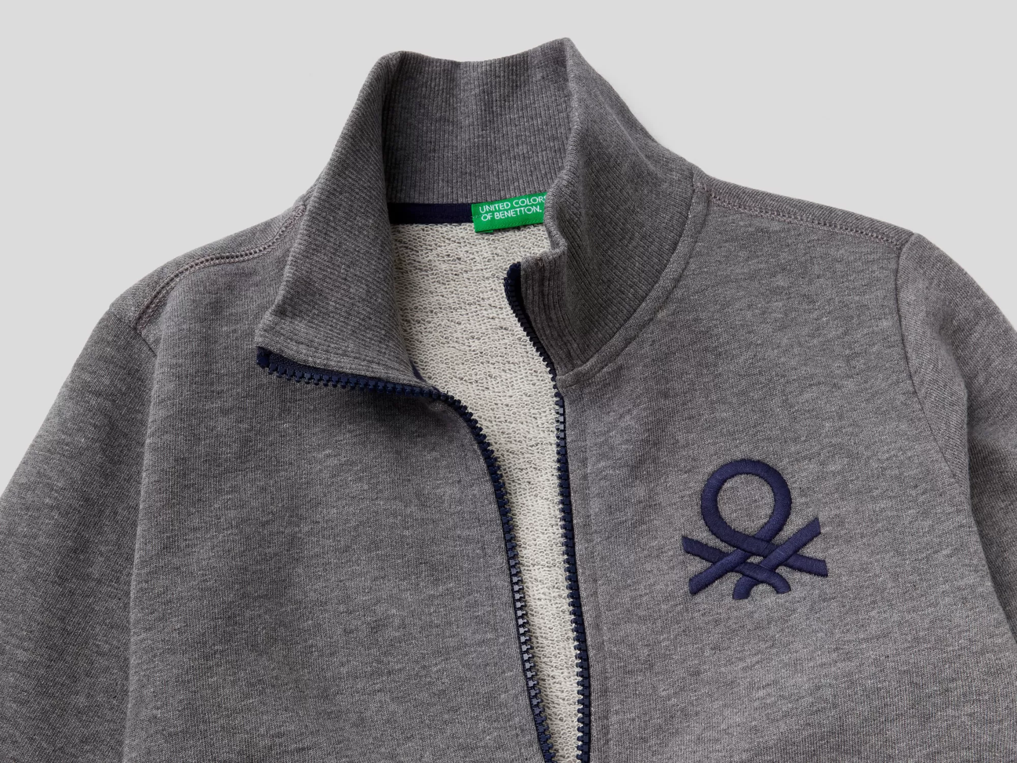 Benetton Sudadera De 100 % Algodón Con Cremallera-Niños Sudaderas Y Chandales