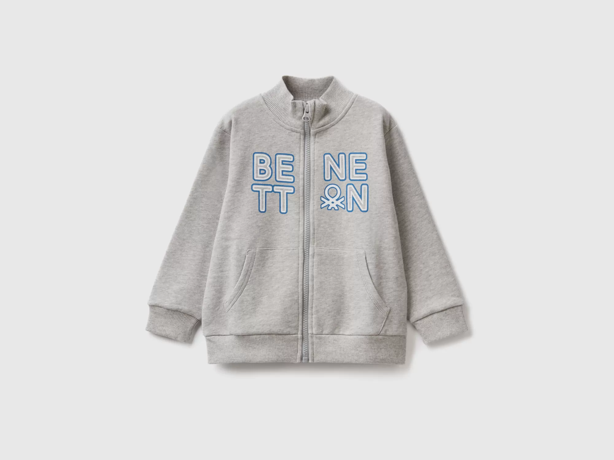 Benetton Sudadera De Algodón Organico Con Cremallera-Niños Sudaderas Y Chandales