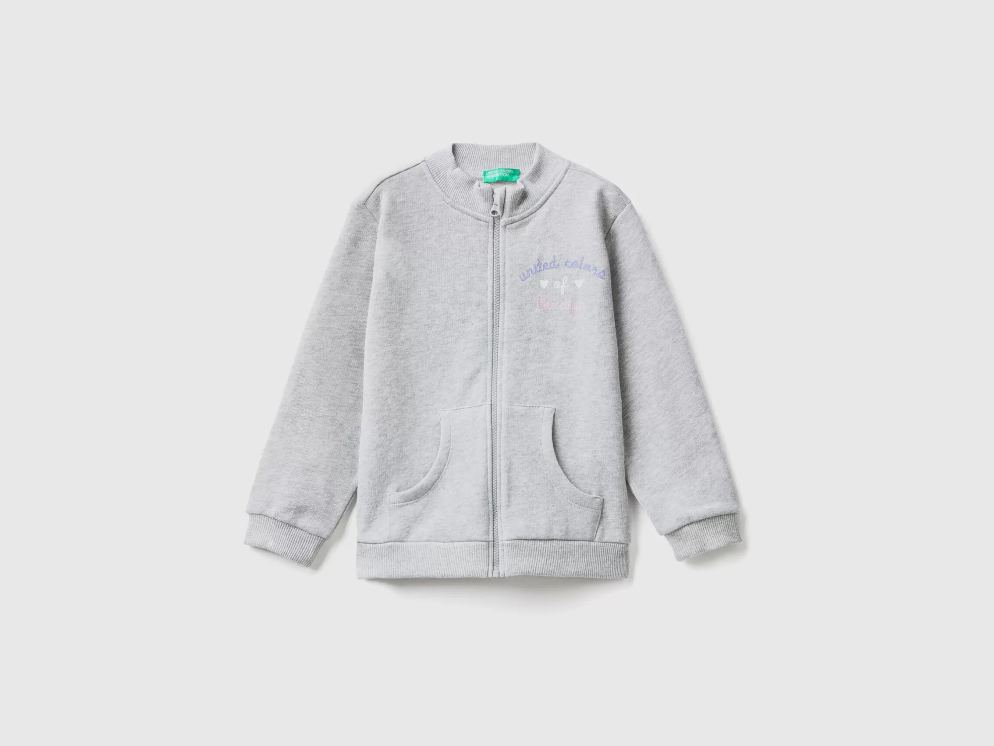 Benetton Sudadera De Algodón Organico Con Cremallera-Niños Sudaderas Y Chandales