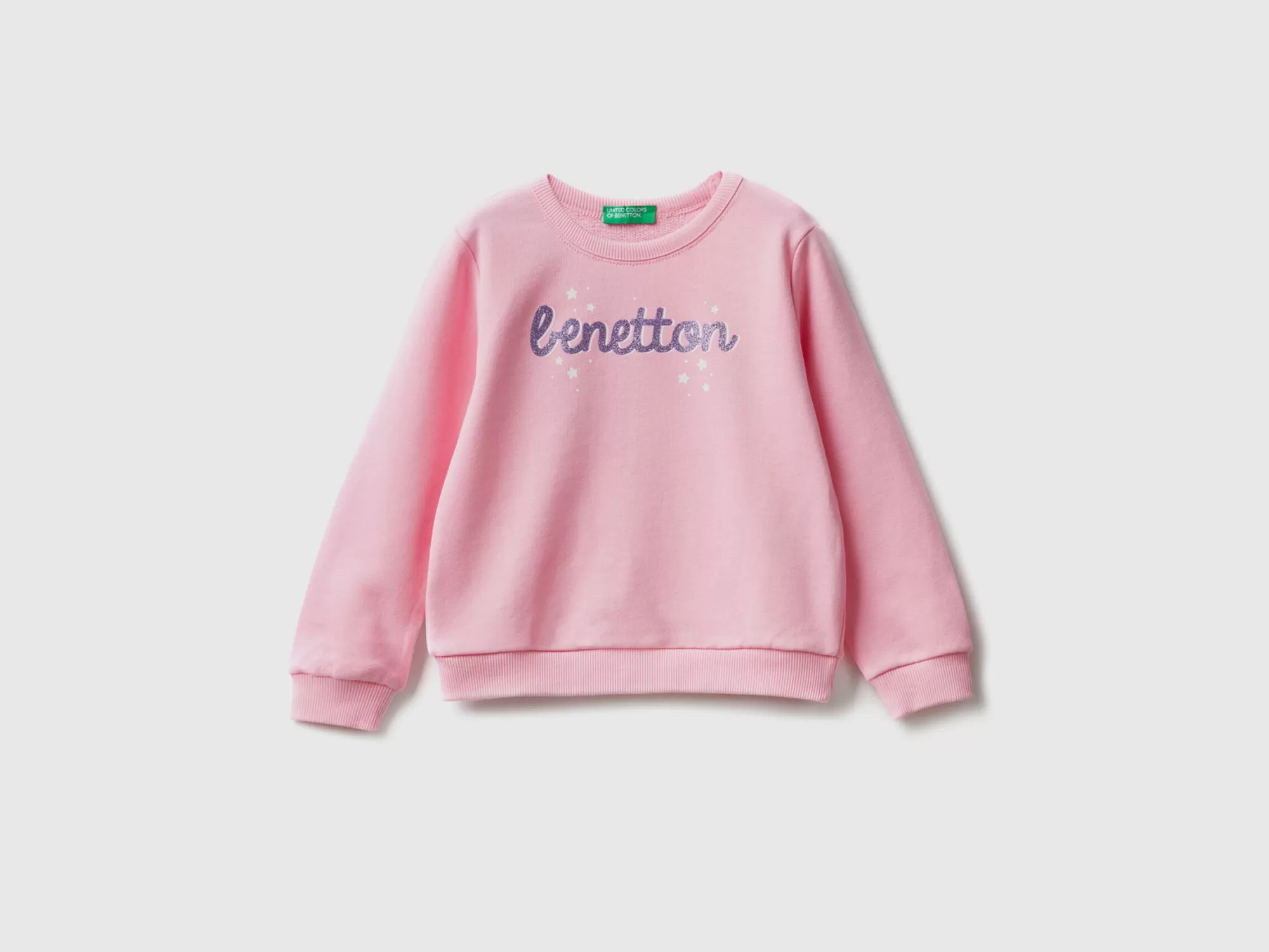 Benetton Sudadera De Algodón Organico Con Estampado De Glitter-Niños Sudaderas Y Chandales