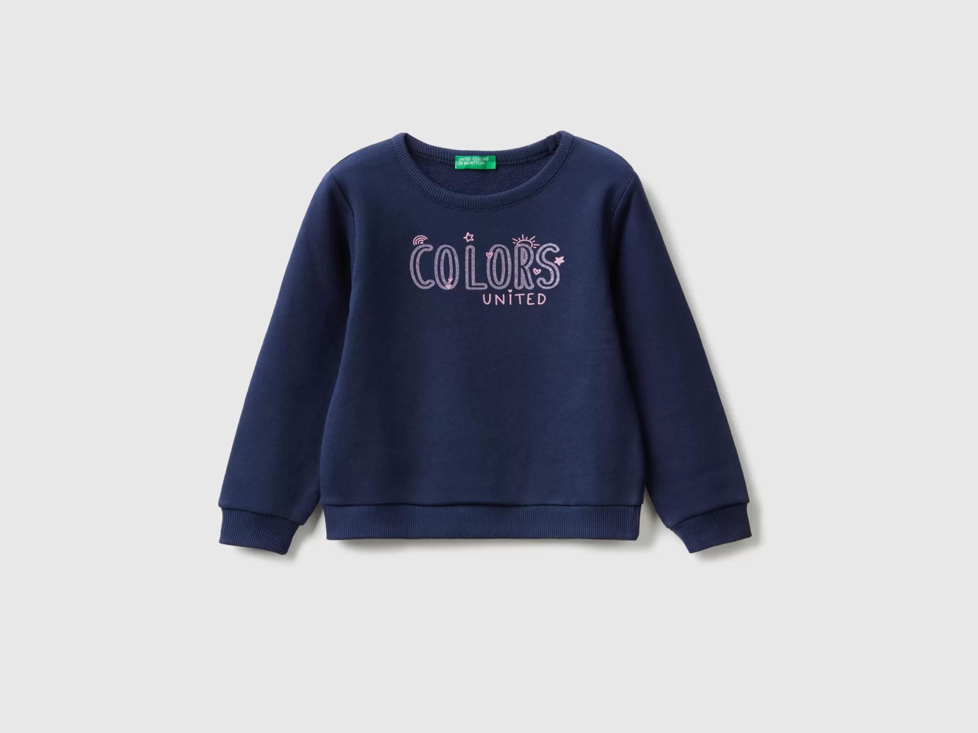 Benetton Sudadera De Algodón Organico Con Estampado De Glitter-Niños Sudaderas Y Chandales