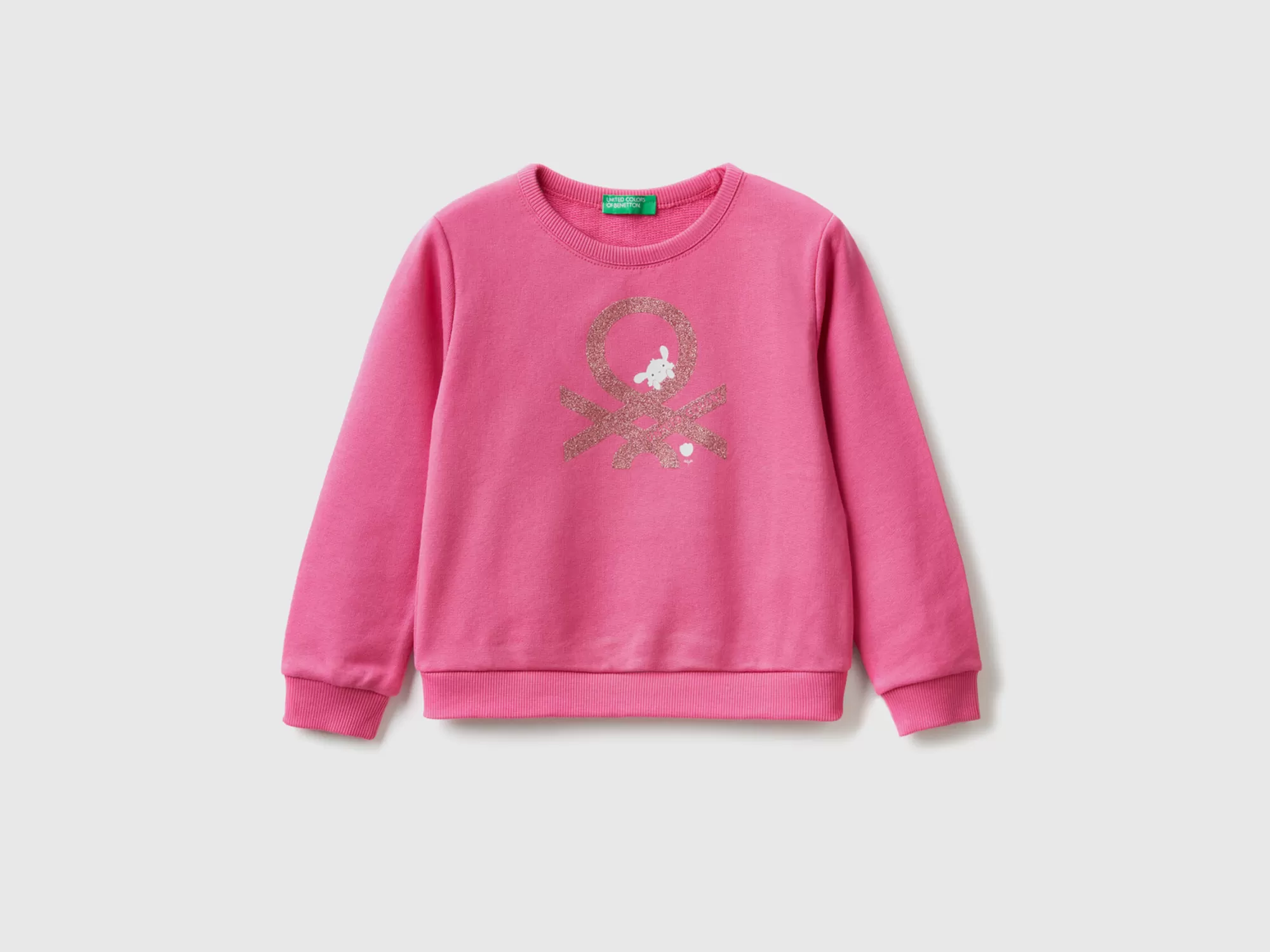 Benetton Sudadera De Algodón Organico Con Estampado De Glitter-Niños Sudaderas Y Chandales