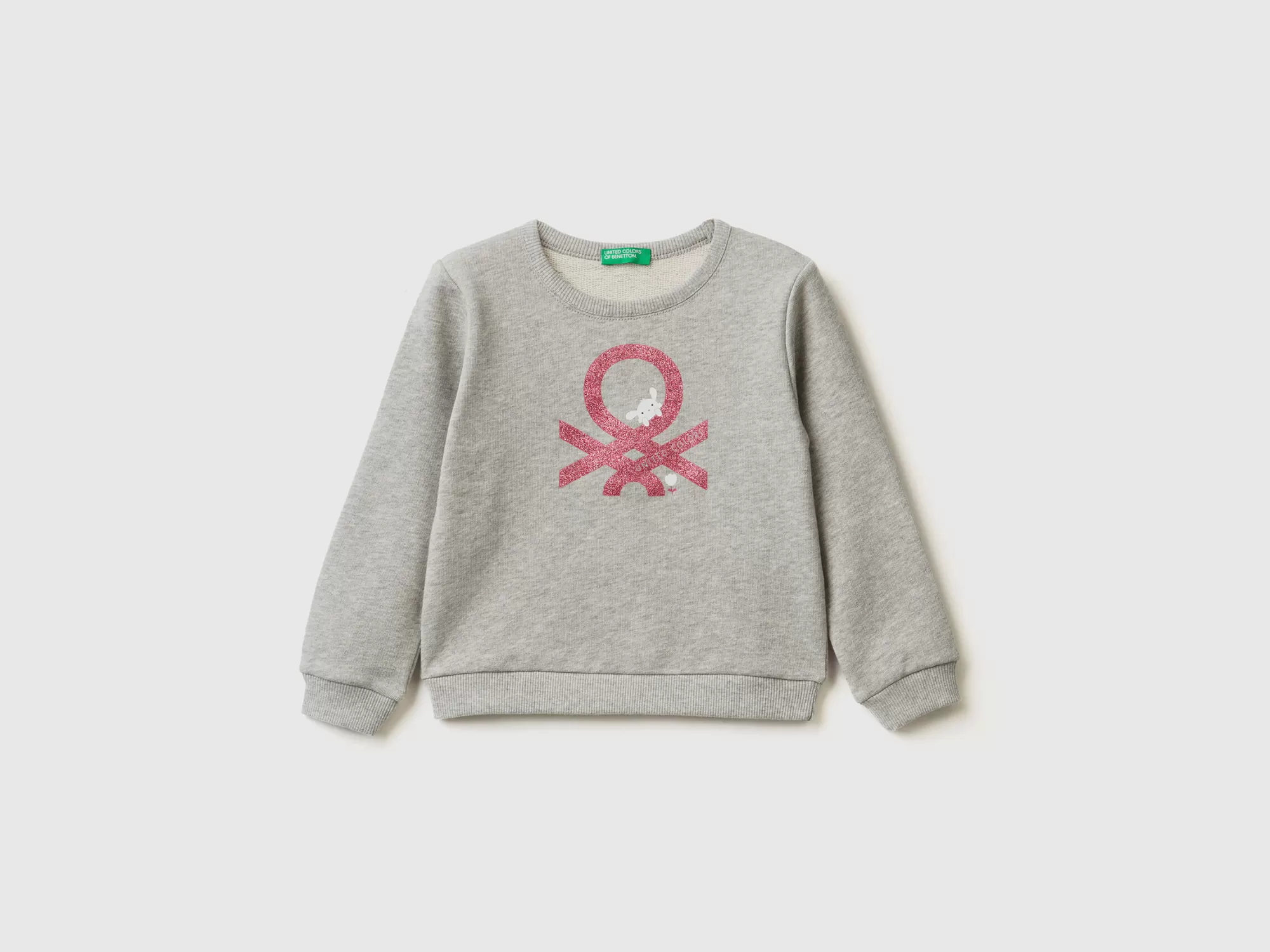 Benetton Sudadera De Algodón Organico Con Estampado De Glitter-Niños Sudaderas Y Chandales