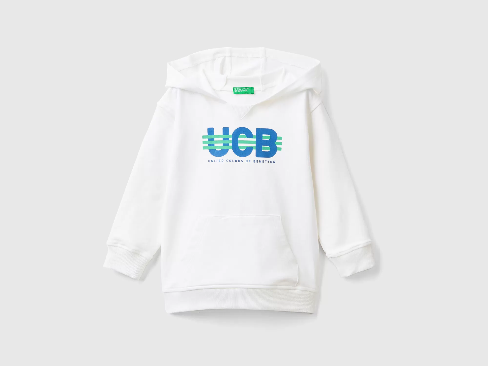 Benetton Sudadera De Algodón Organico Elastico Con Capucha-Niños Sudaderas Y Chandales