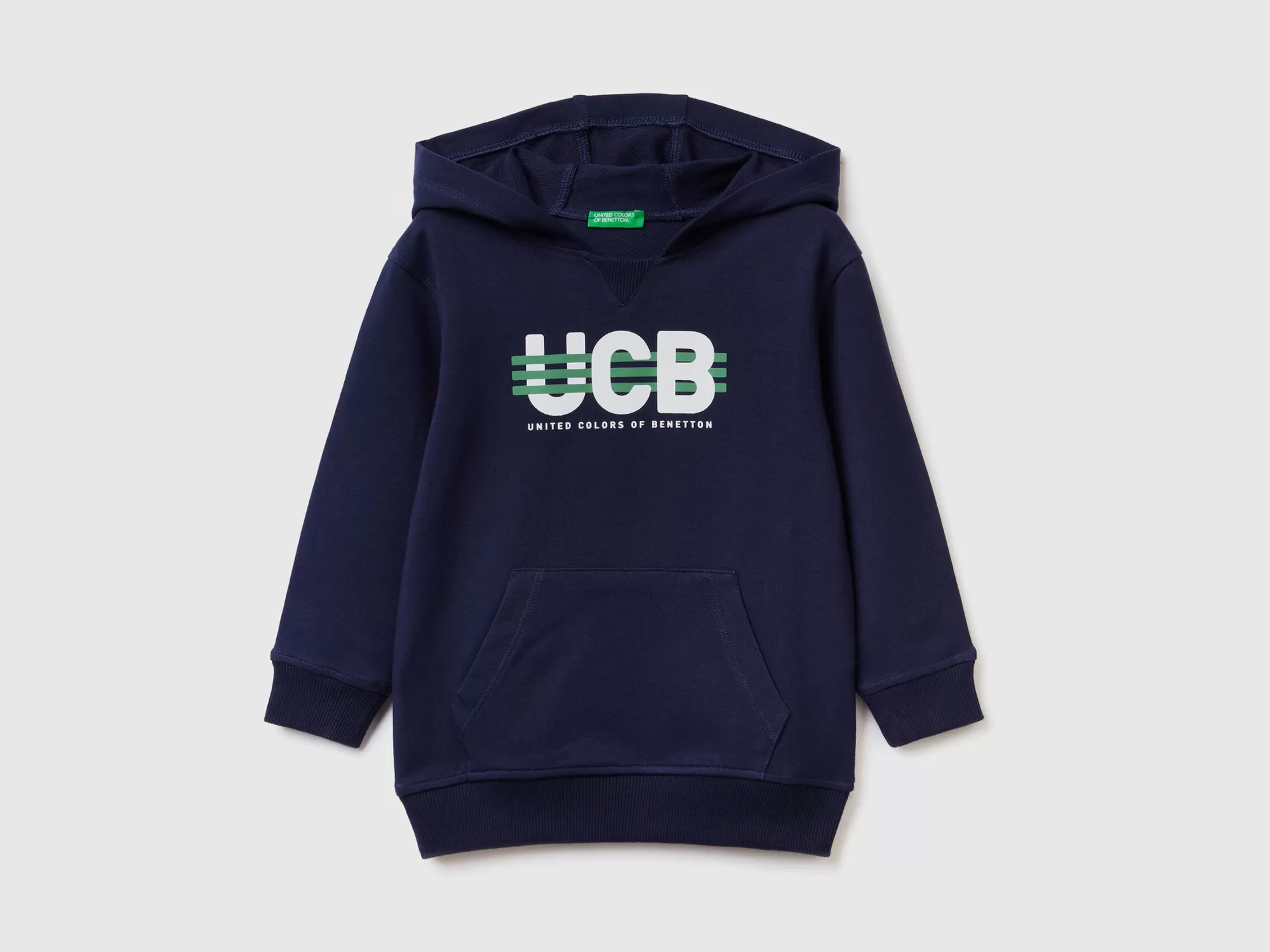 Benetton Sudadera De Algodón Organico Elastico Con Capucha-Niños Sudaderas Y Chandales