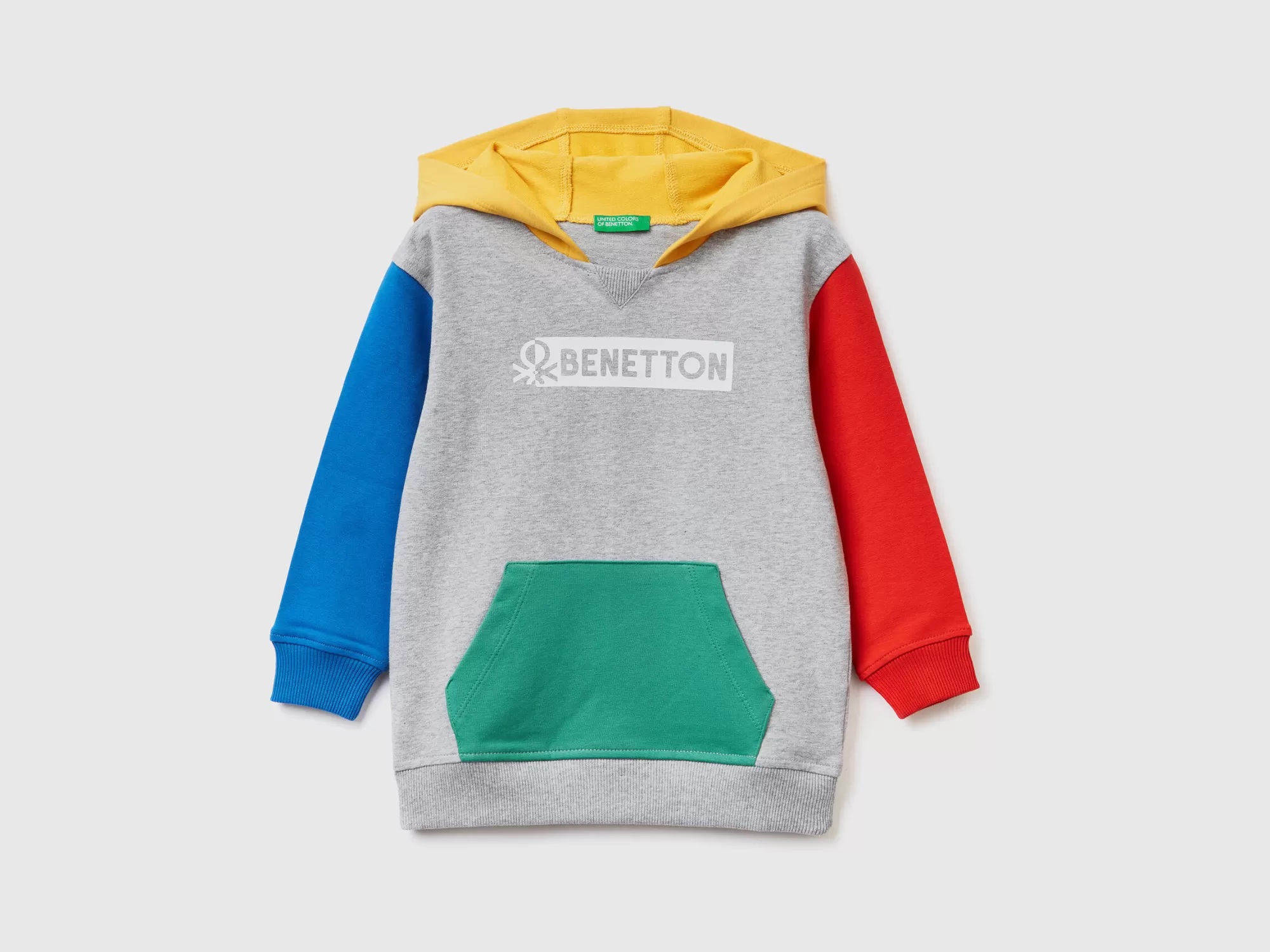 Benetton Sudadera De Algodón Organico Elastico Con Capucha-Niños Sudaderas Y Chandales