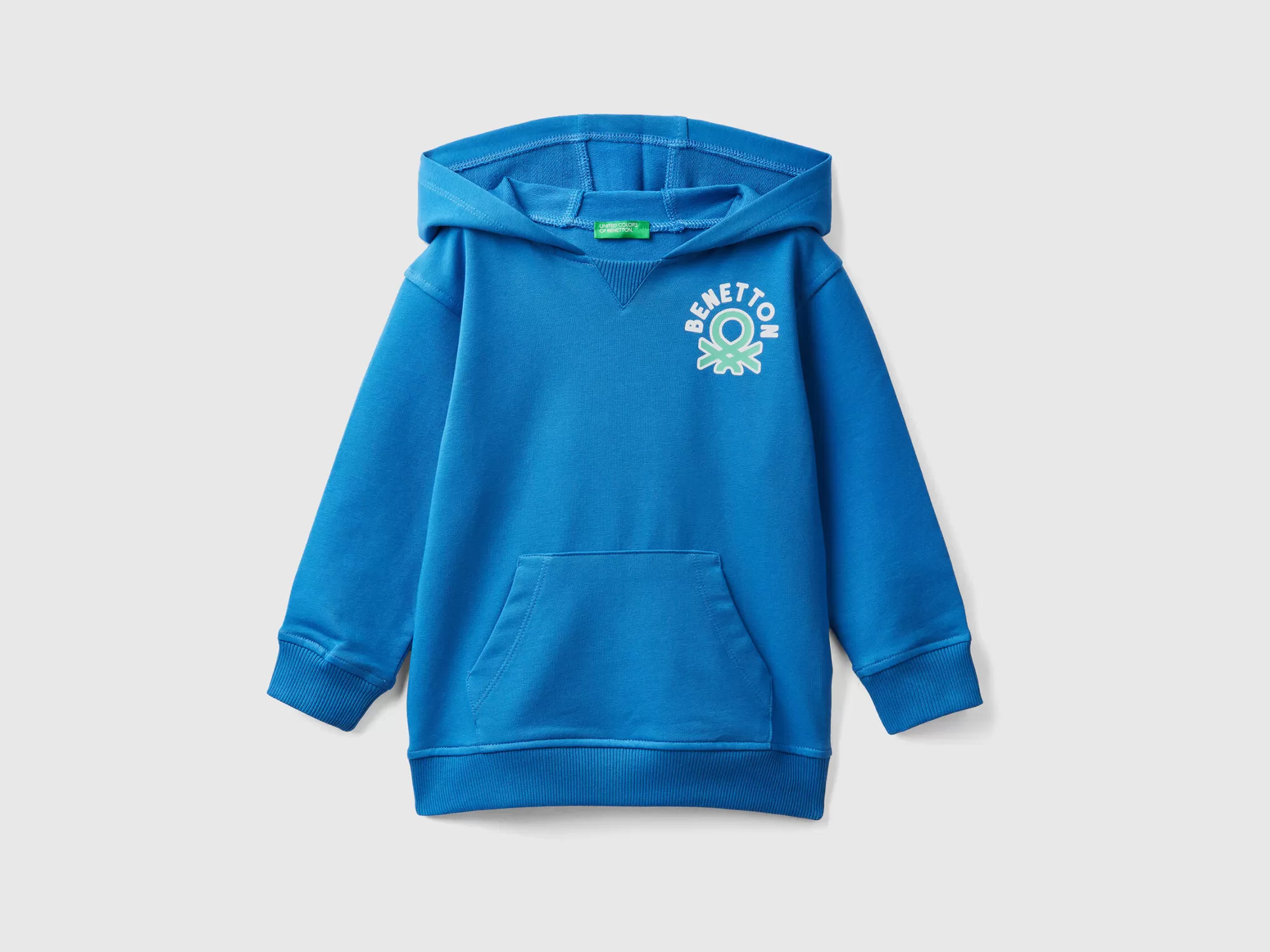 Benetton Sudadera De Algodón Organico Elastico Con Capucha-Niños Sudaderas Y Chandales