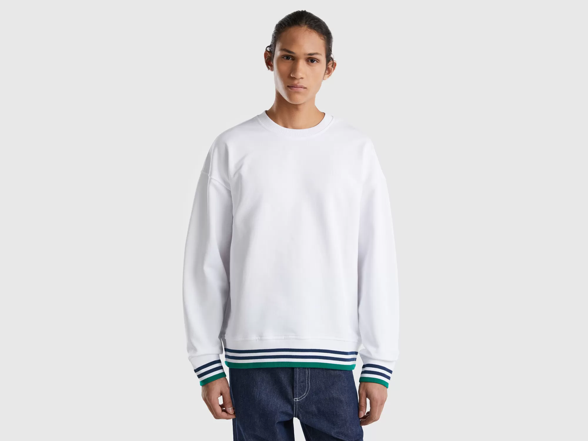 Benetton Sudadera De Cuello Redondo De 100 % Algodón-Hombre Sudaderas