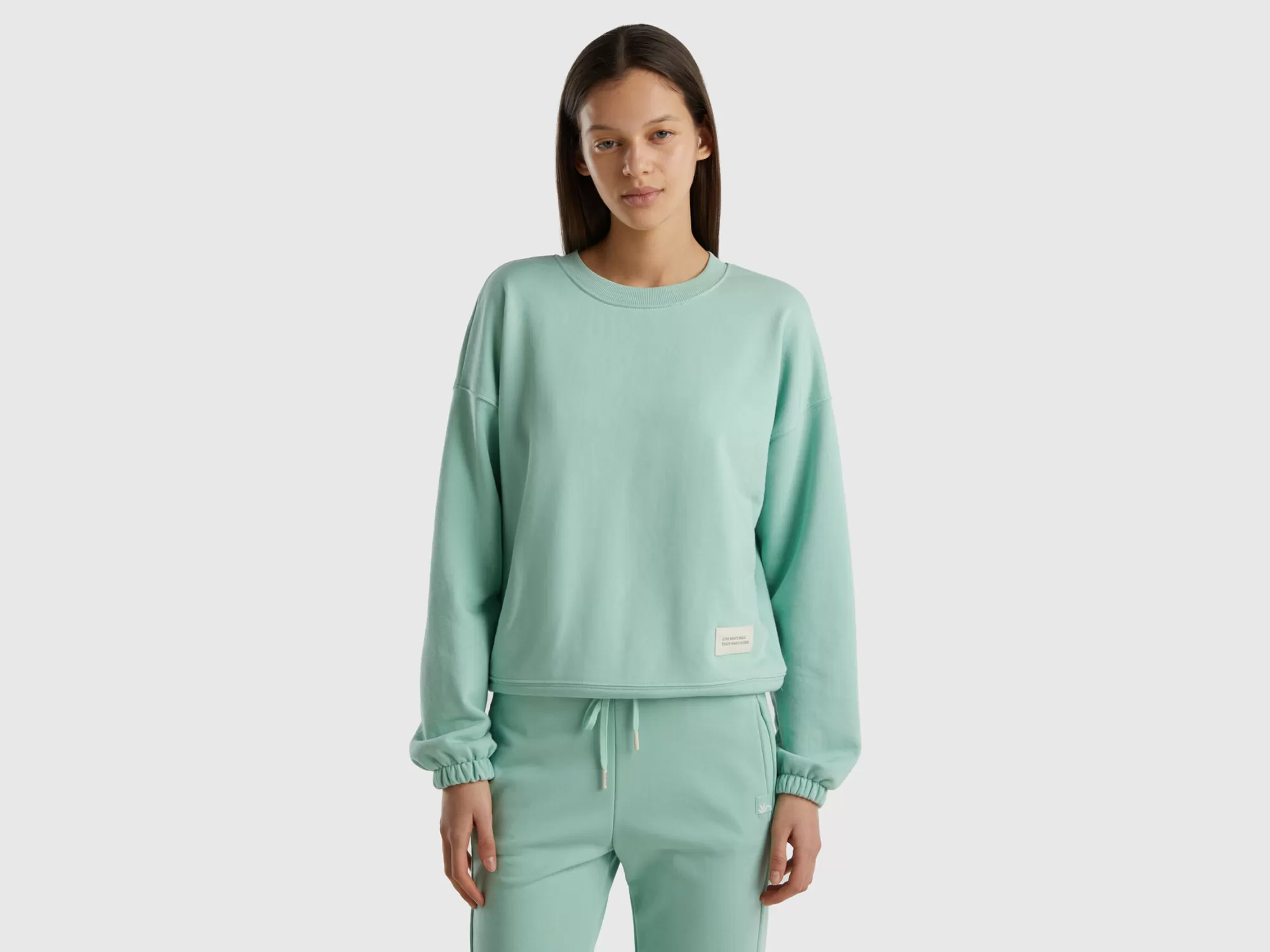 Benetton Sudadera De Cuello Redondo De Algodón Mixto-Mujer Loungewear