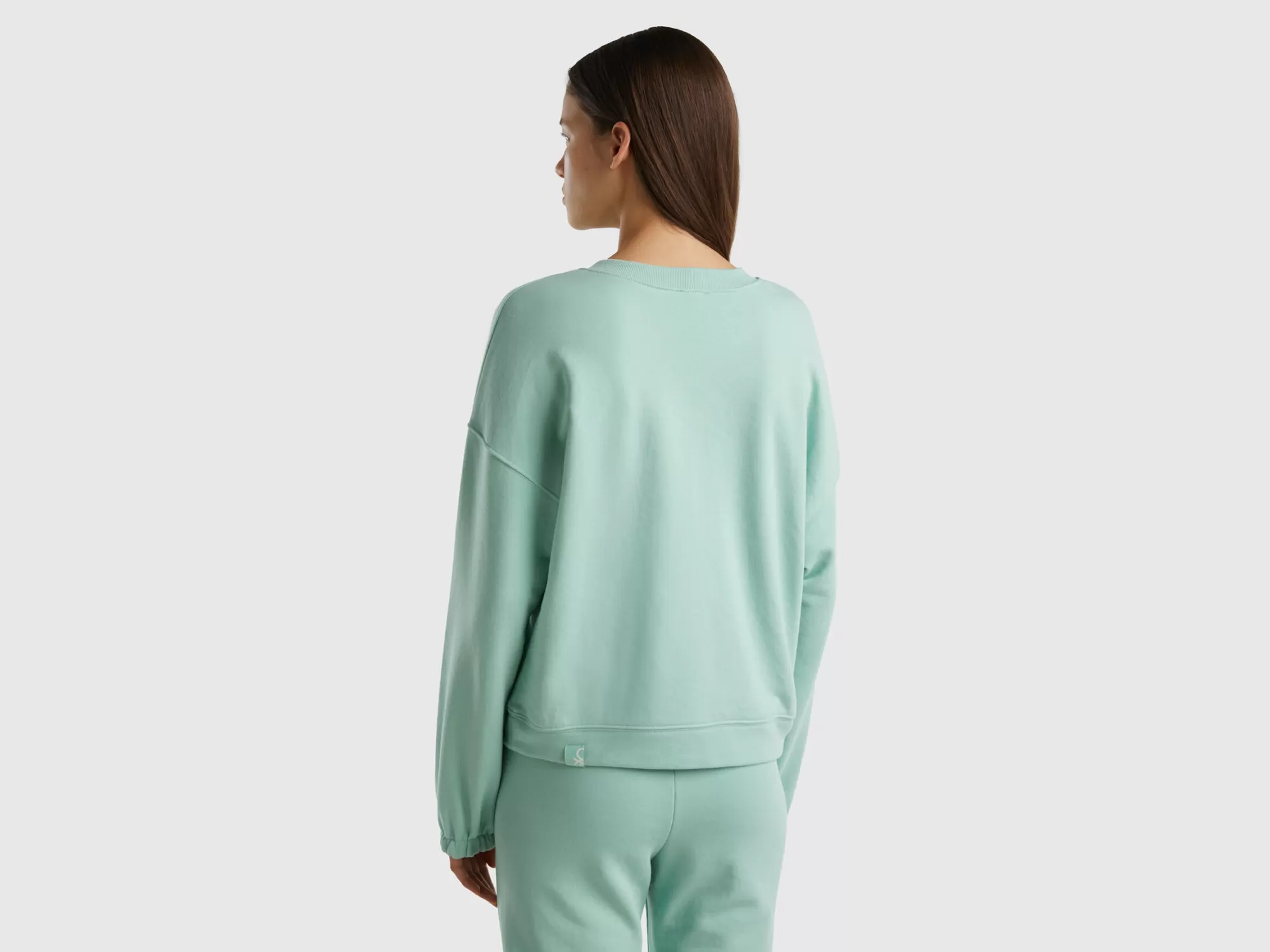 Benetton Sudadera De Cuello Redondo De Algodón Mixto-Mujer Loungewear