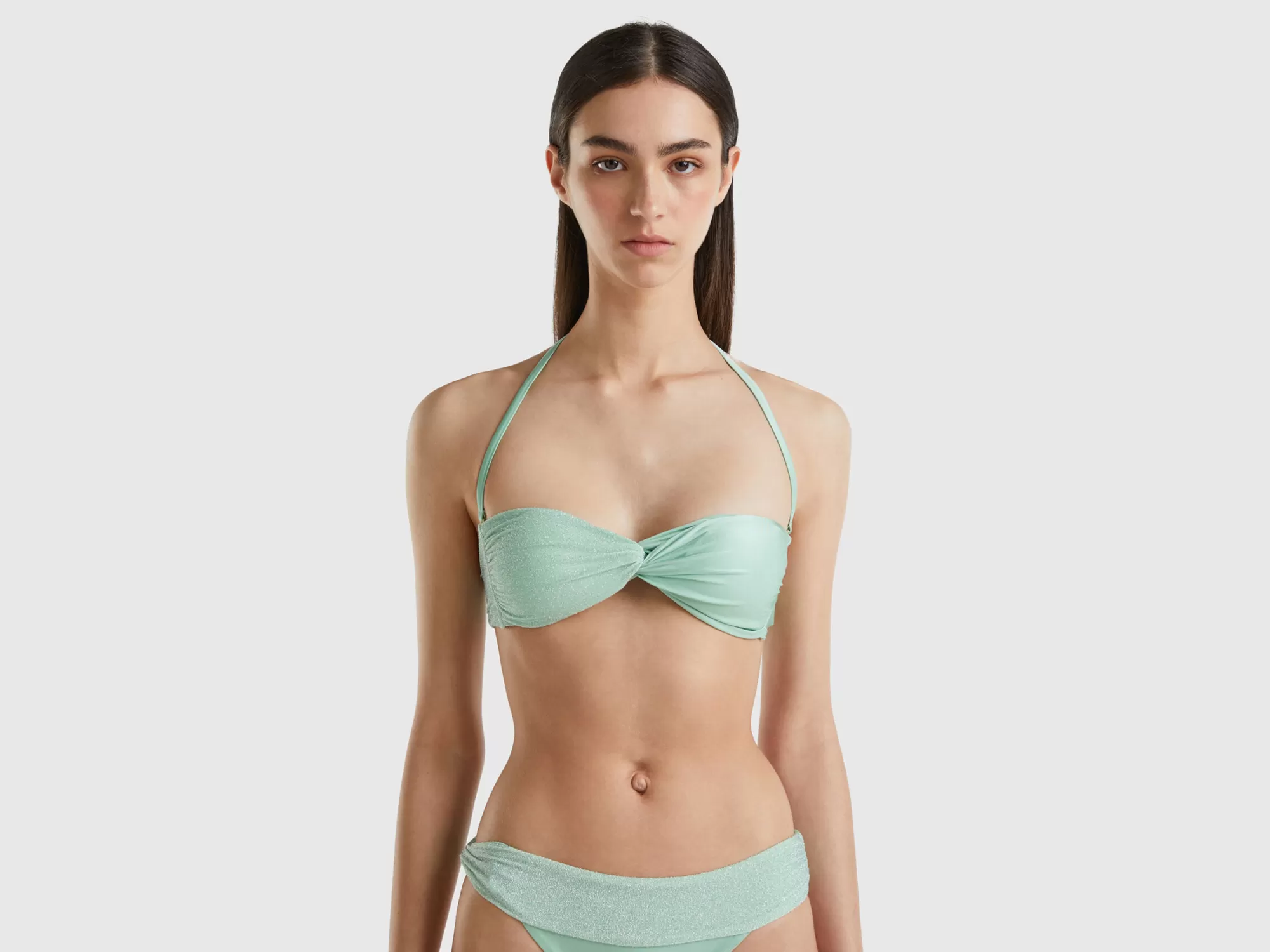 Benetton Sujetador De Bikini Bandeau Con Lurex-Mujer Banadores Y Ropa De Playa