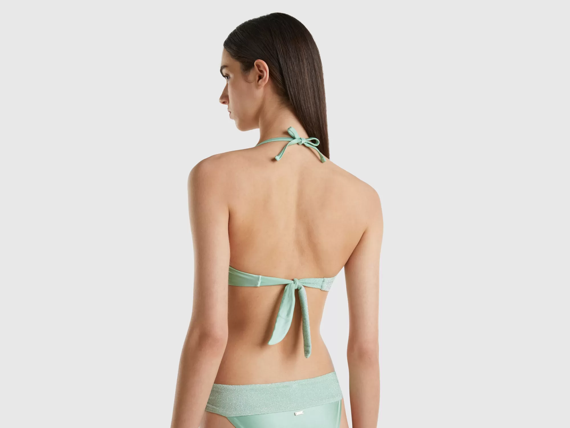 Benetton Sujetador De Bikini Bandeau Con Lurex-Mujer Banadores Y Ropa De Playa