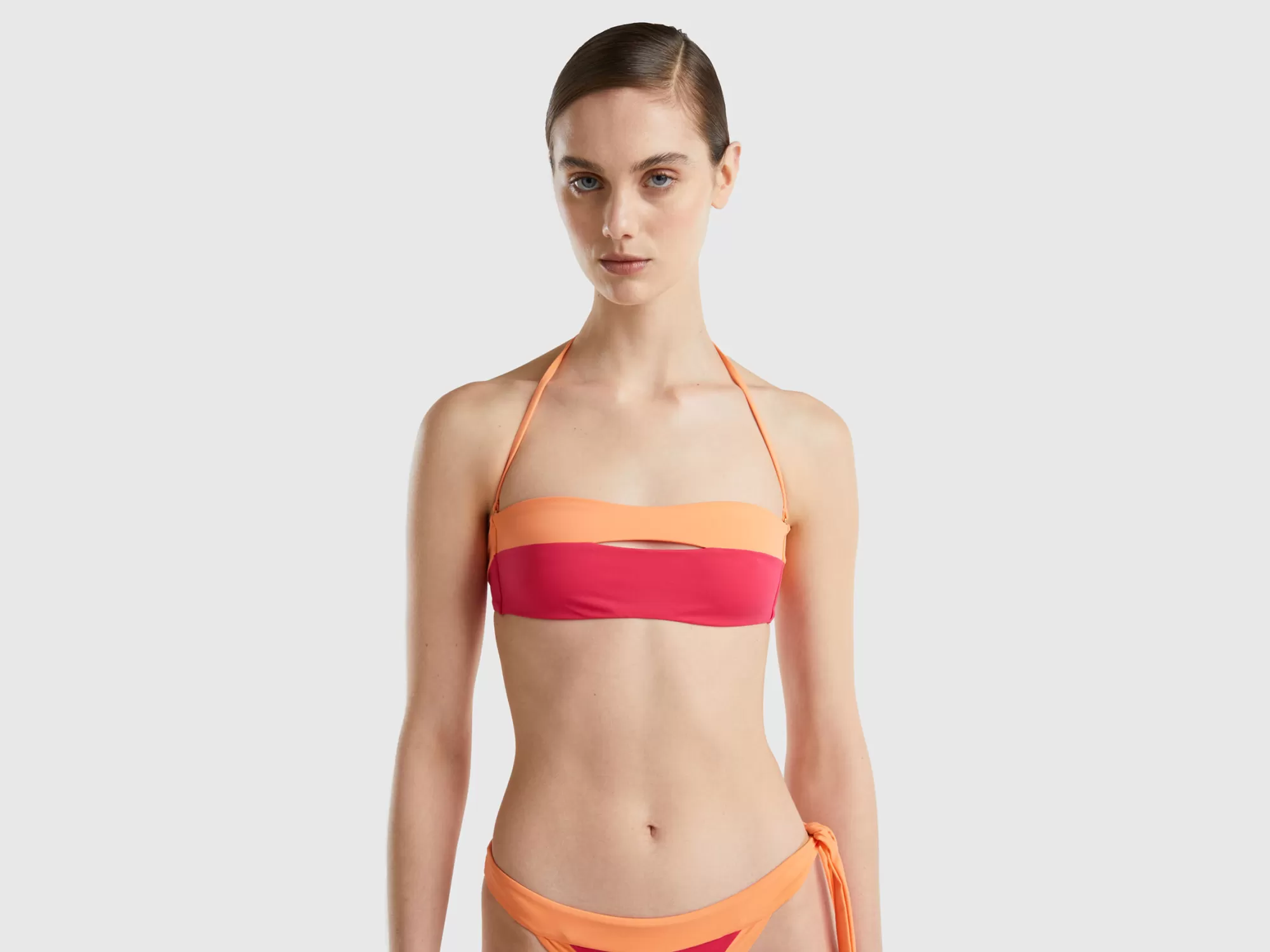 Benetton Sujetador De Bikini Bandeau De Econyl® Con Abertura-Mujer Banadores Y Ropa De Playa