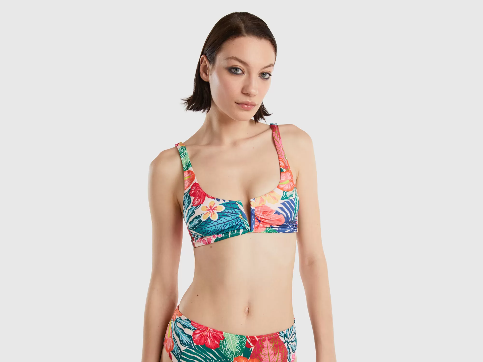 Benetton Sujetador De Bikini Brassiere Con Estampado Floral-Mujer Banadores Y Ropa De Playa