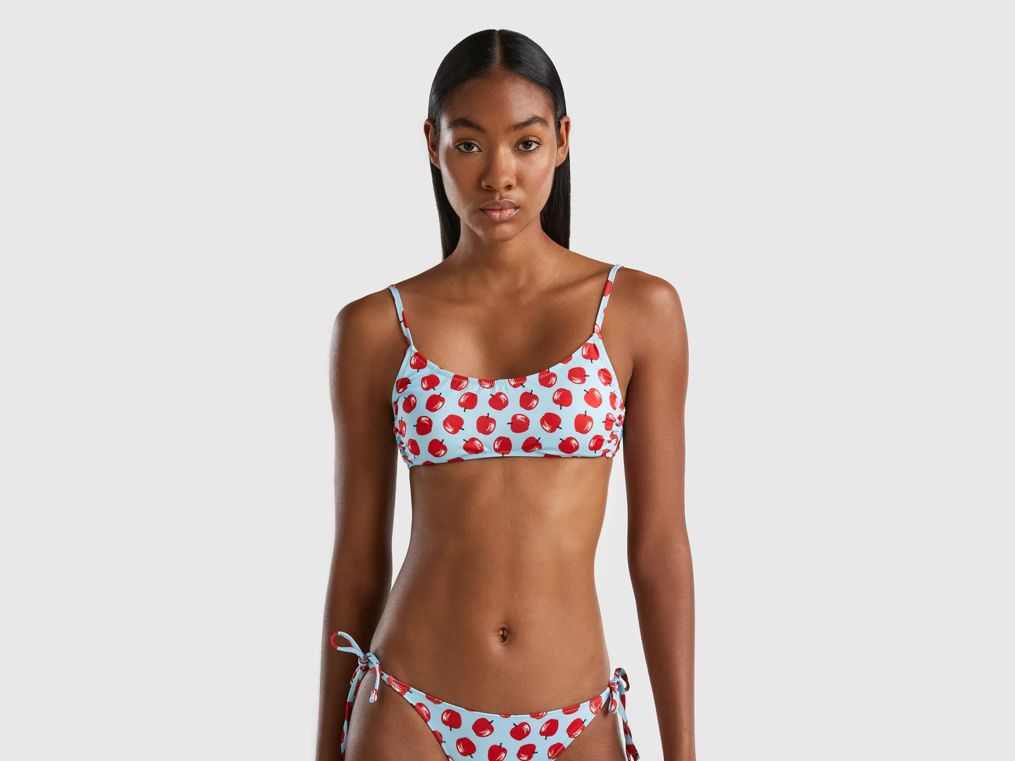 Benetton Sujetador De Bikini Brassiereclaro Con Estampado De Manzanas-Mujer Banadores Y Ropa De Playa