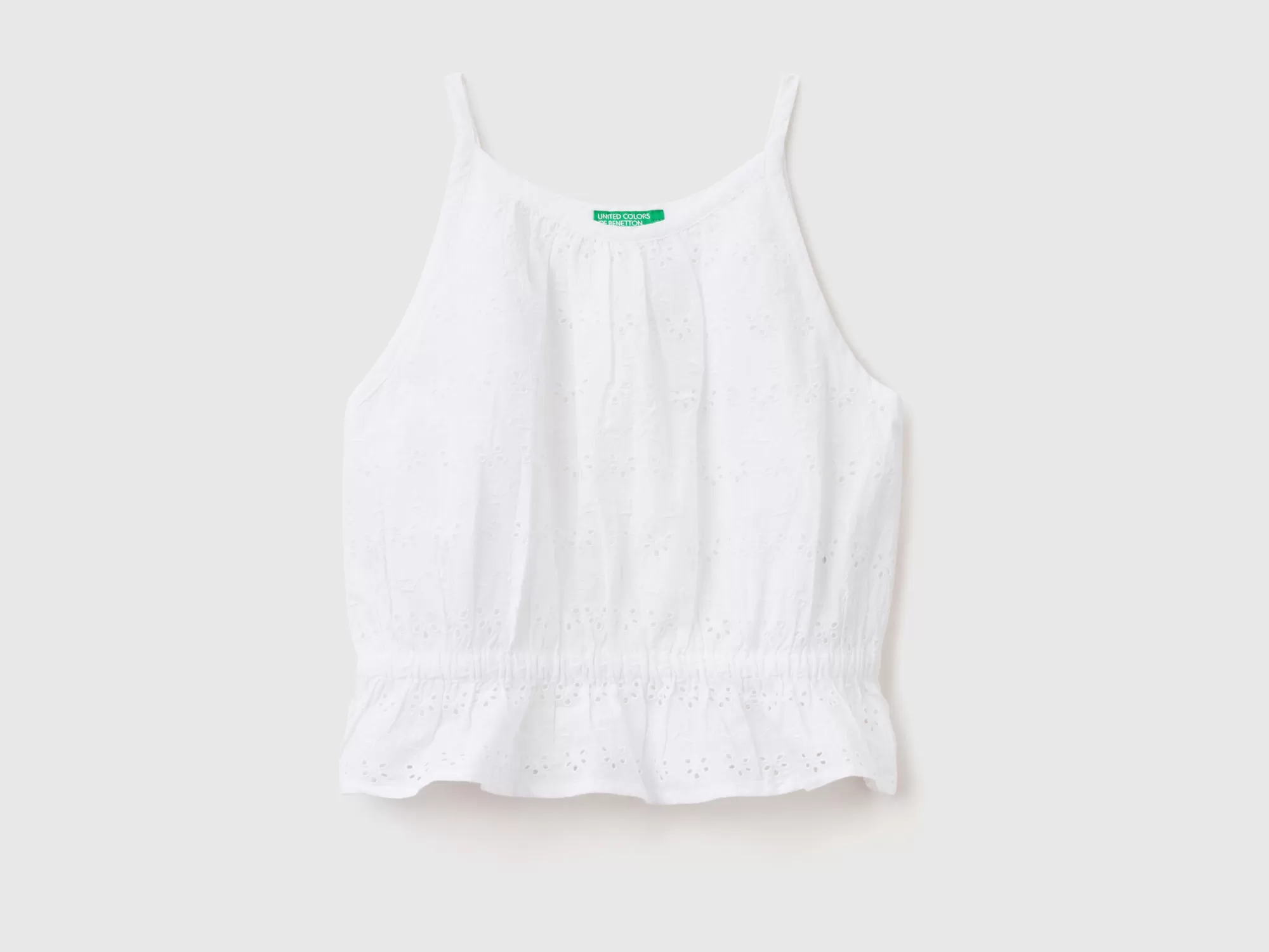 Benetton Top Con Bordados De Encaje Suizo-Niños Camisetas Y Camisas