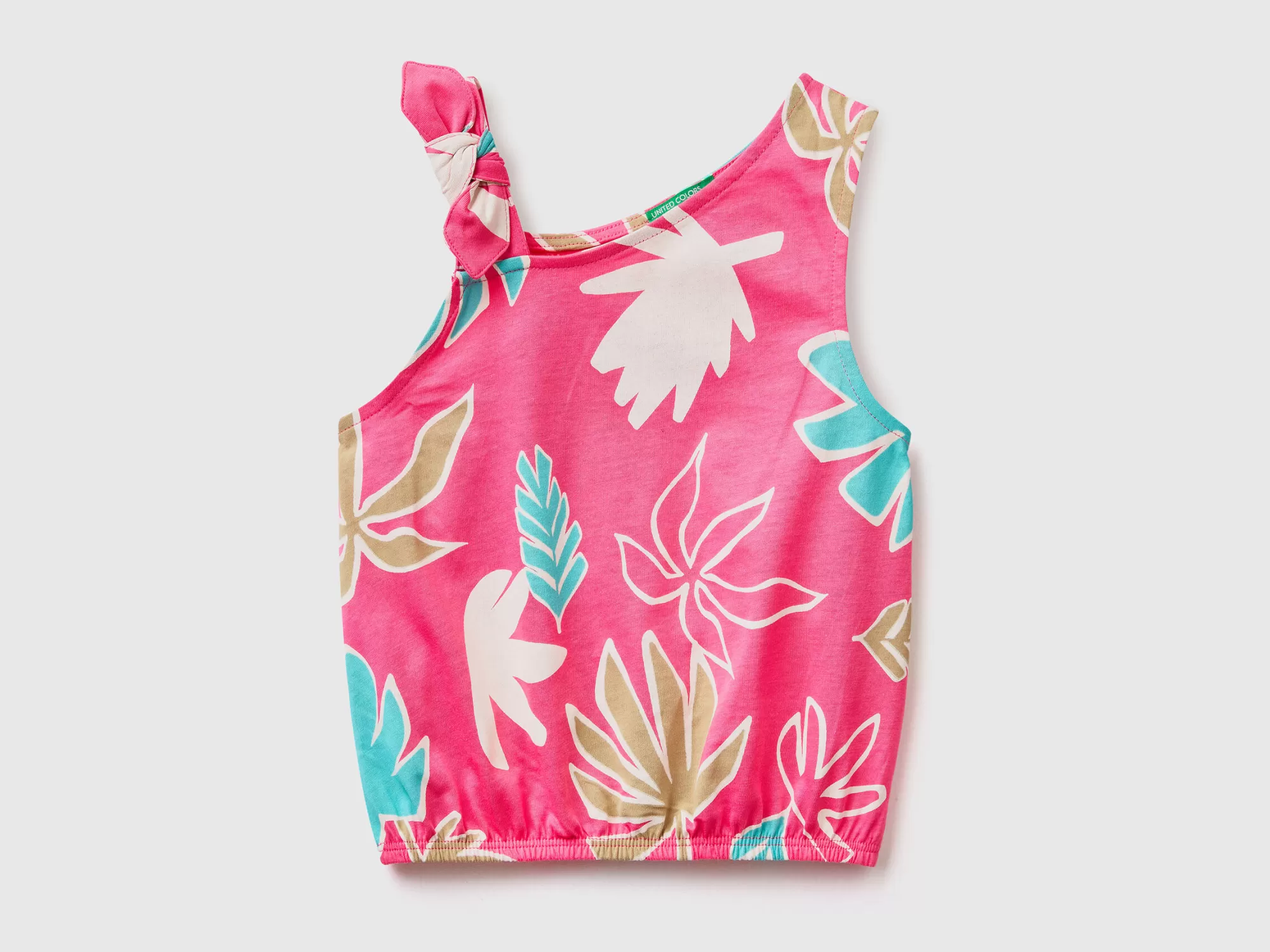 Benetton Top Con Estampado Tropical-Niños Camisetas Y Camisas