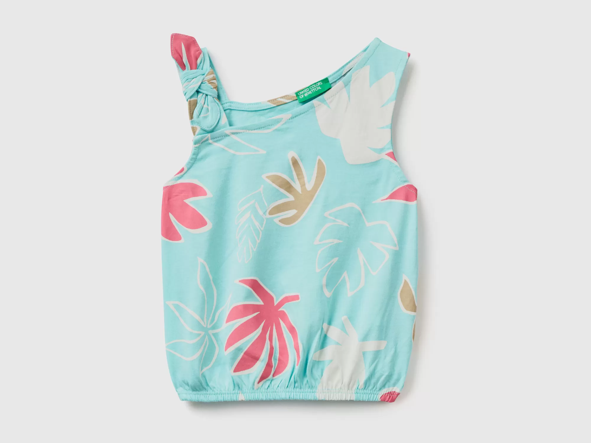 Benetton Top Con Estampado Tropical-Niños Camisetas Y Camisas