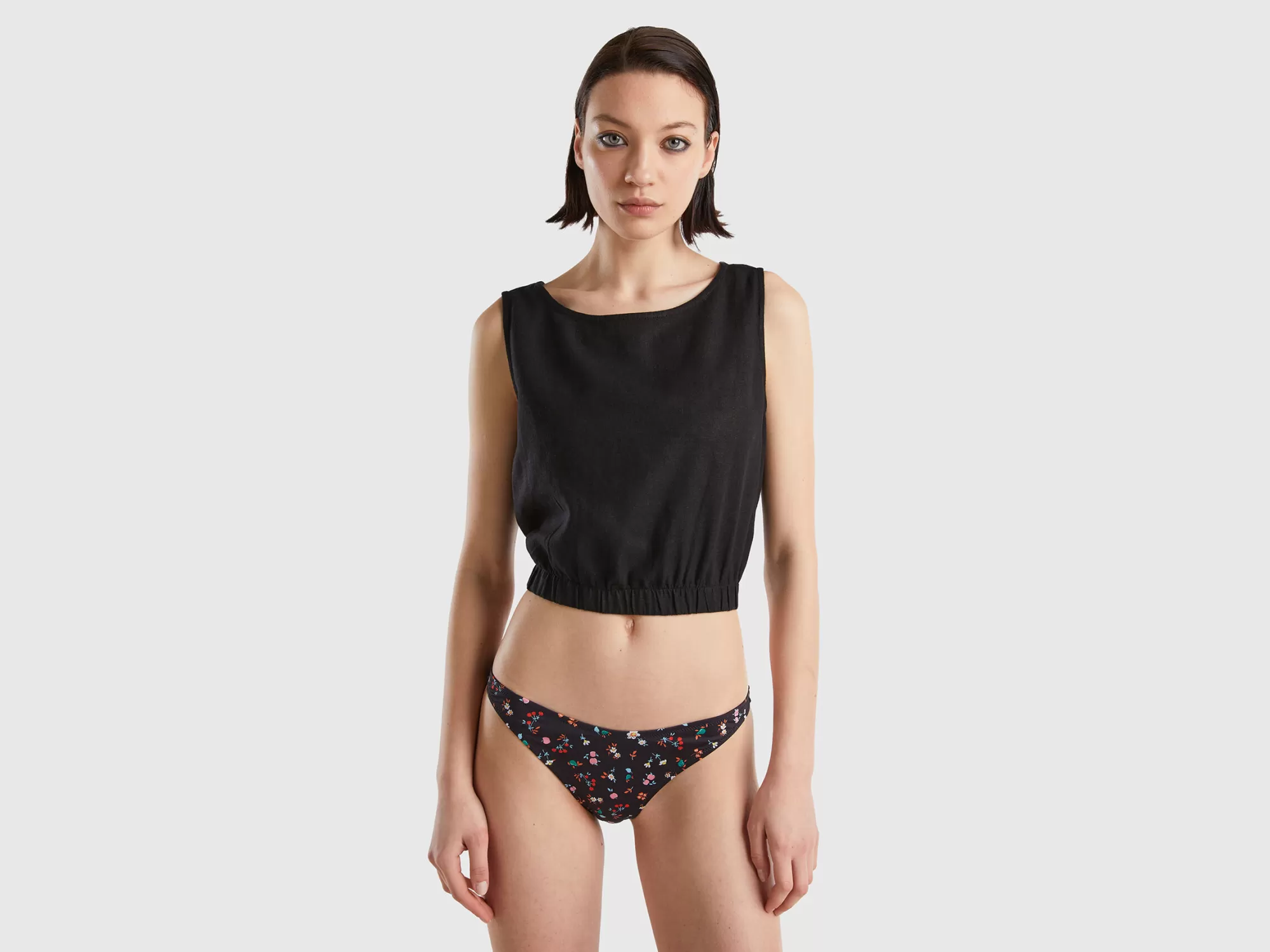 Benetton Top De Lino Mixto-Mujer Banadores Y Ropa De Playa