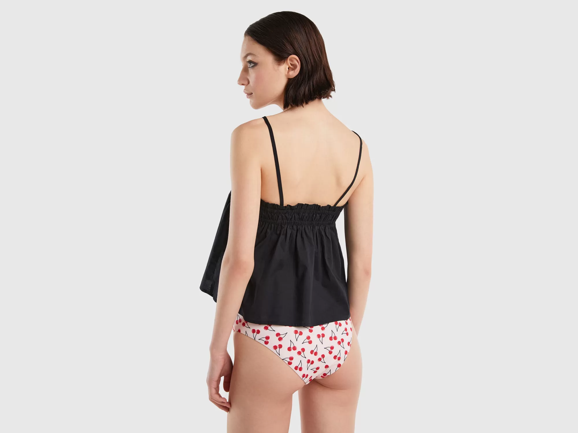 Benetton Top Ligero Con Volantes-Mujer Banadores Y Ropa De Playa