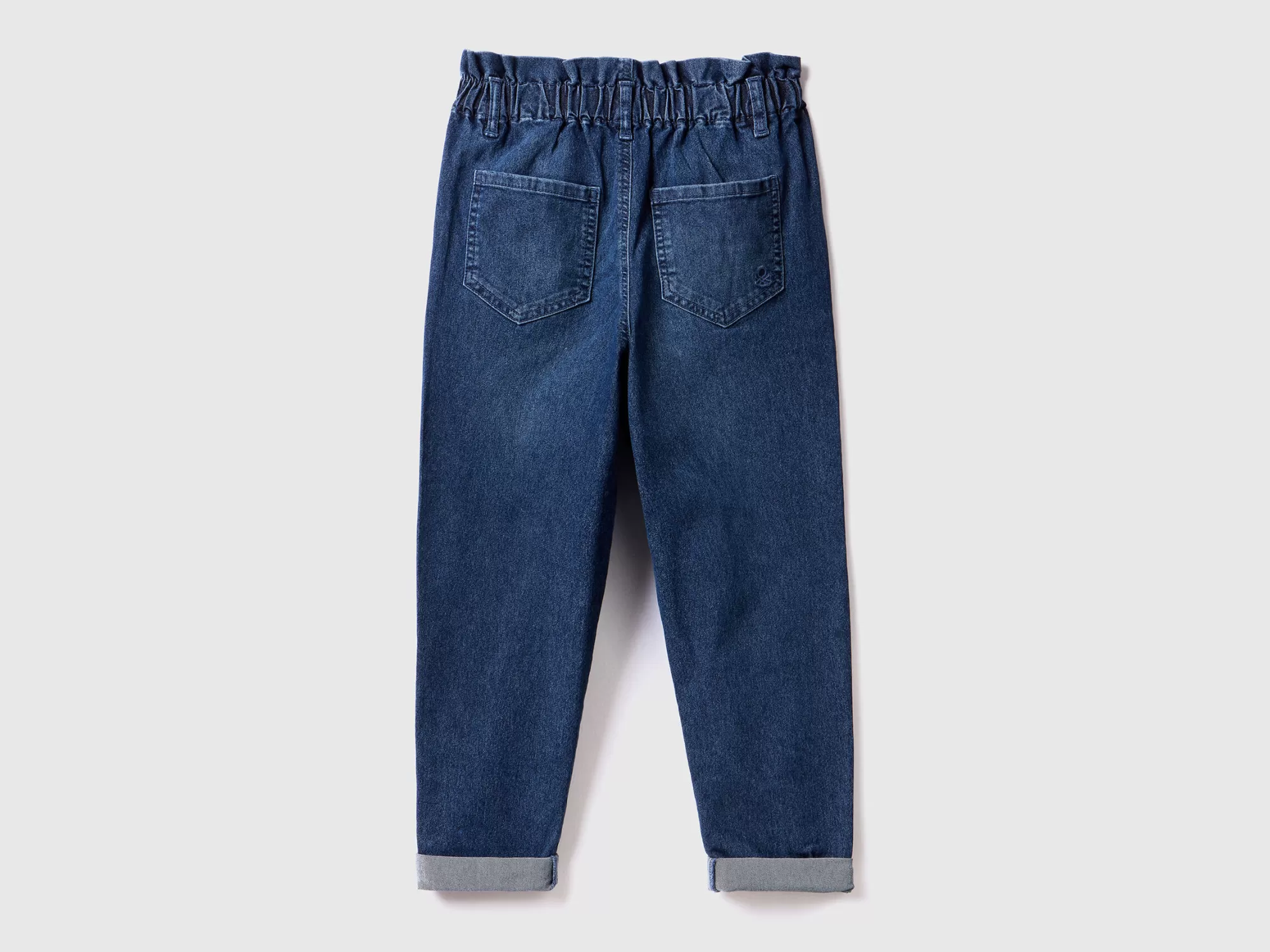 Benetton Vaqueros Baggy Fit Con Cintura Fruncida-Niños Pantalones Y Vaqueros