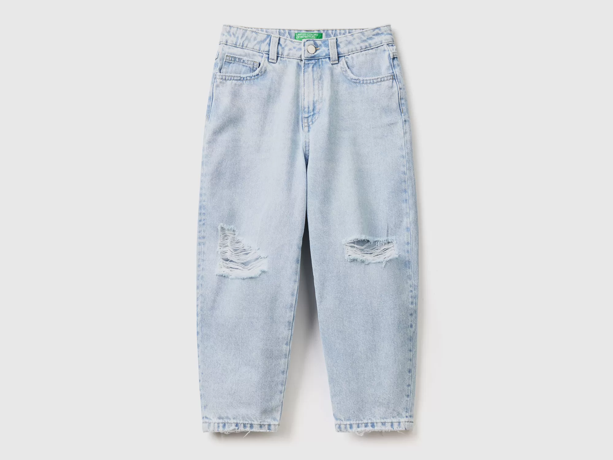 Benetton Vaqueros Baggy Fit Con Rotos-Niños Pantalones Y Vaqueros