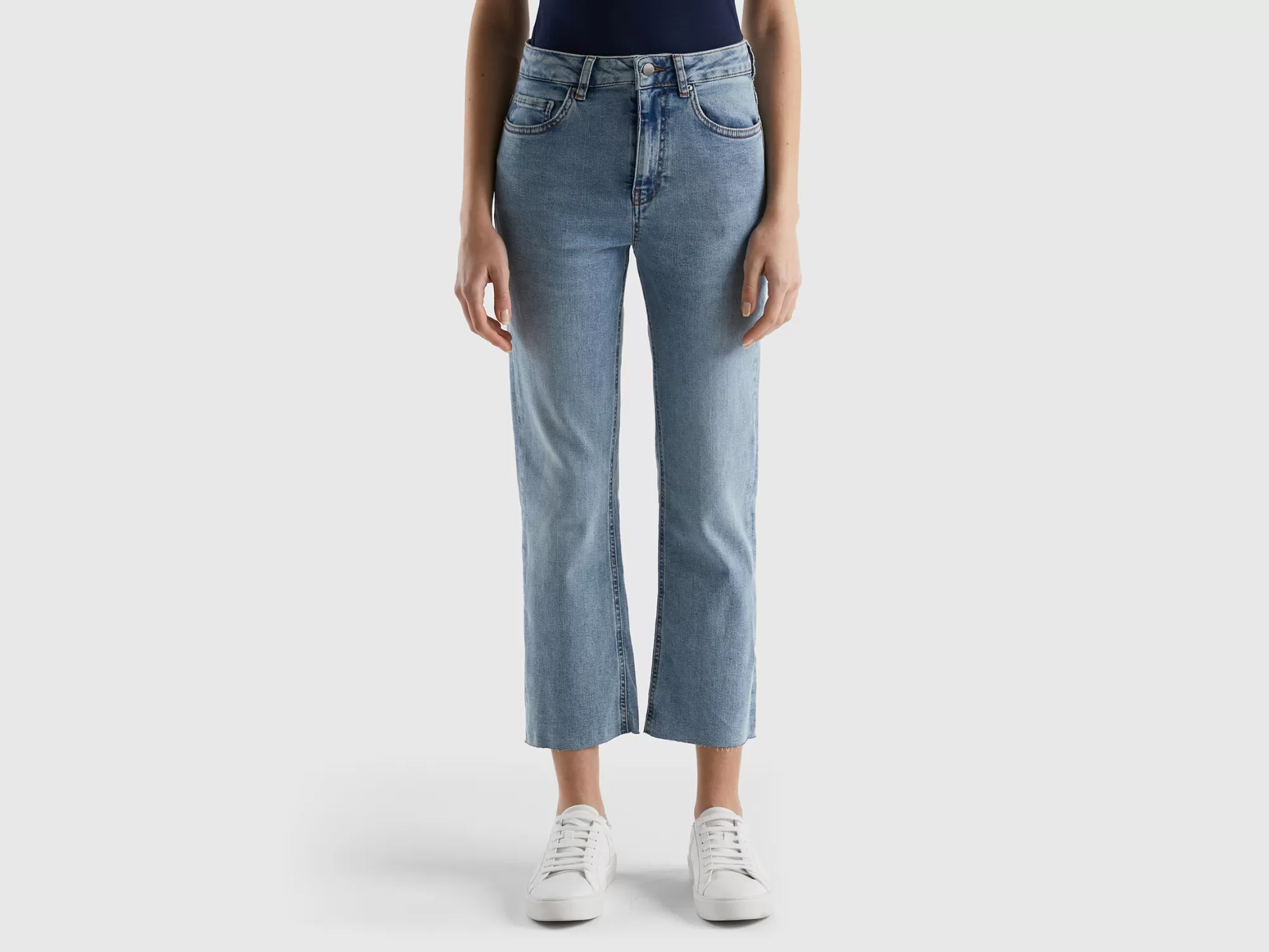 Benetton Vaqueros Cropped Con Cinco Bolsillos-Mujer Vaqueros