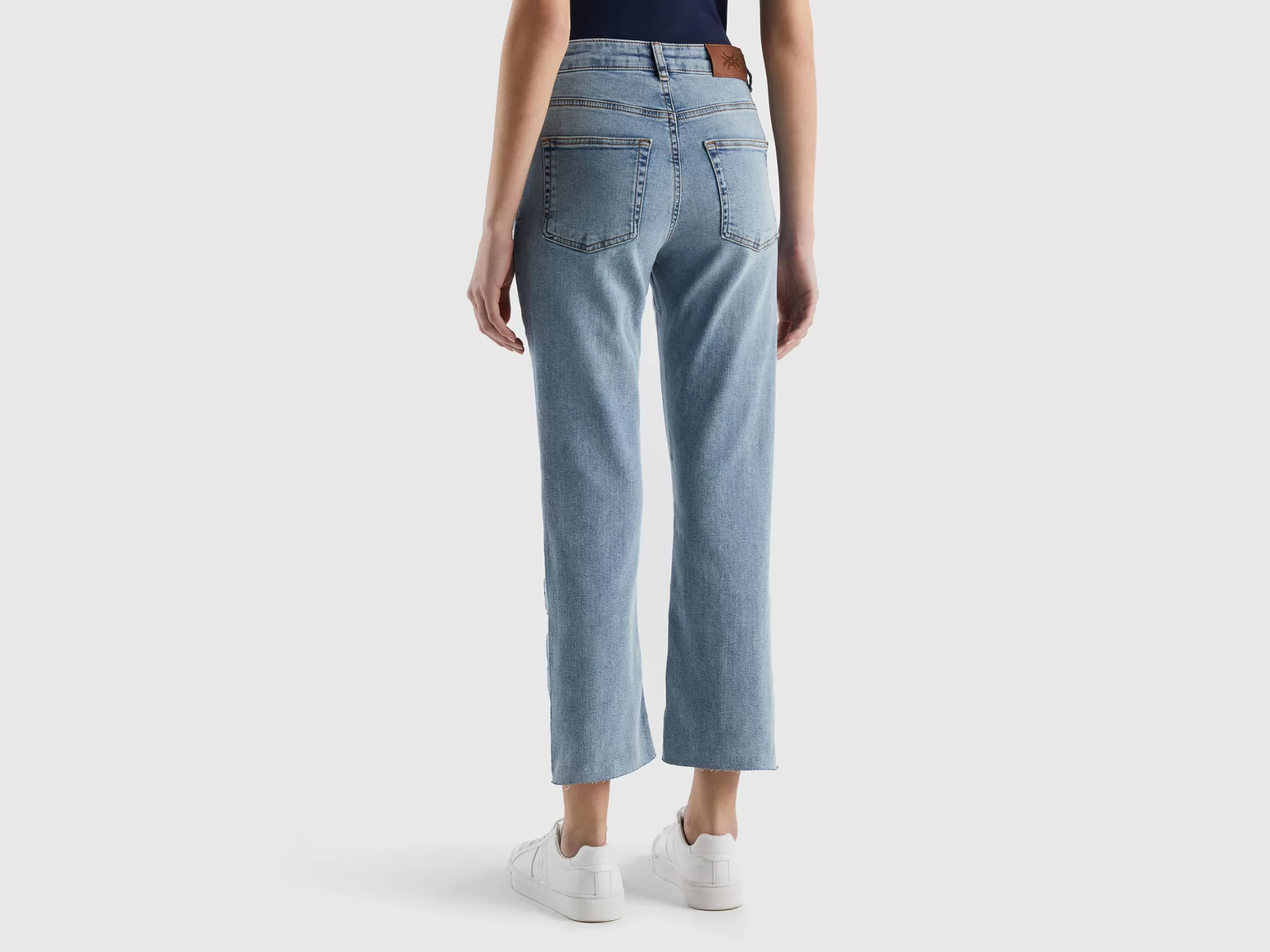 Benetton Vaqueros Cropped Con Cinco Bolsillos-Mujer Vaqueros