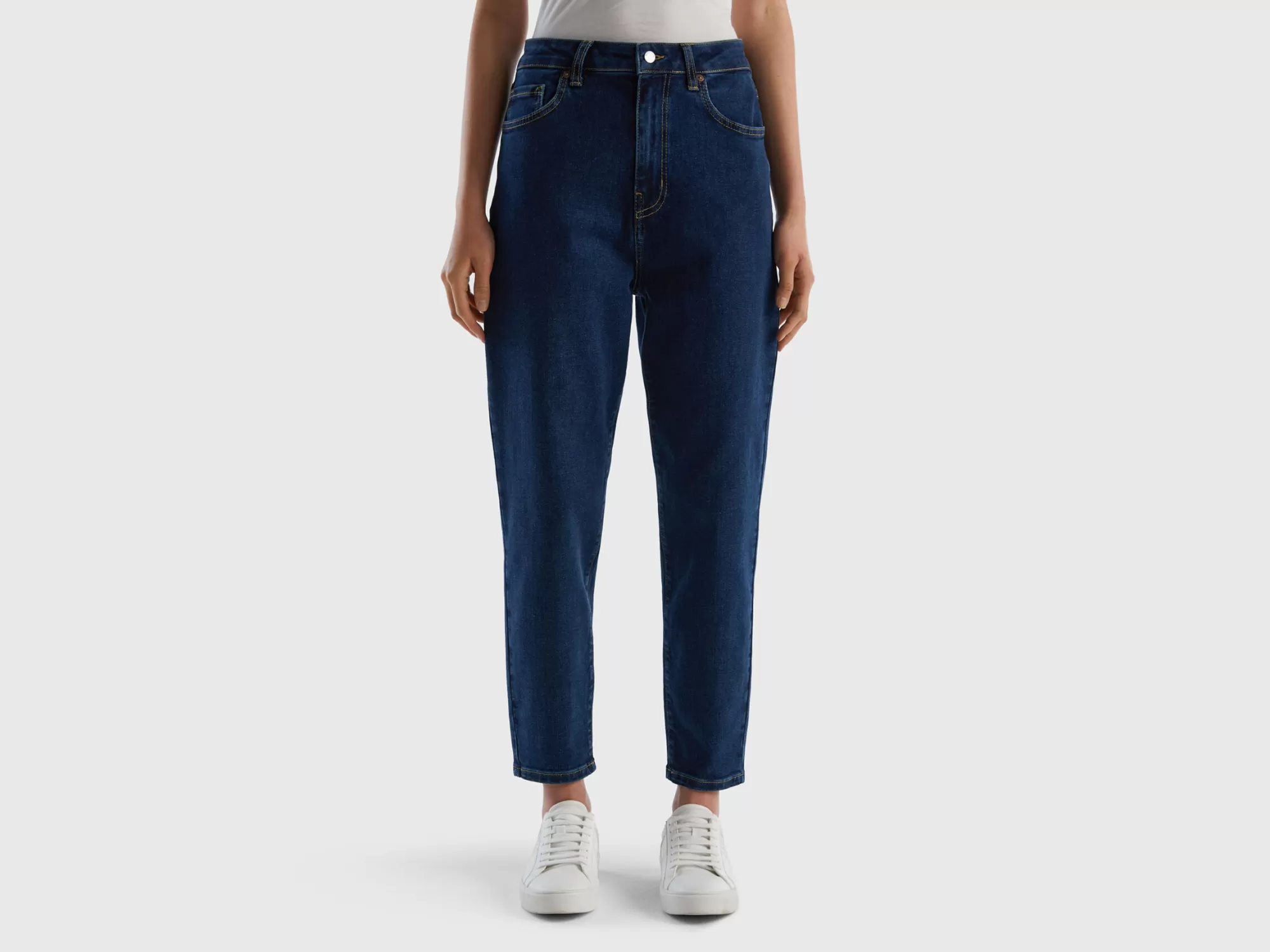 Benetton Vaqueros Cropped Mom Fit-Mujer Vaqueros