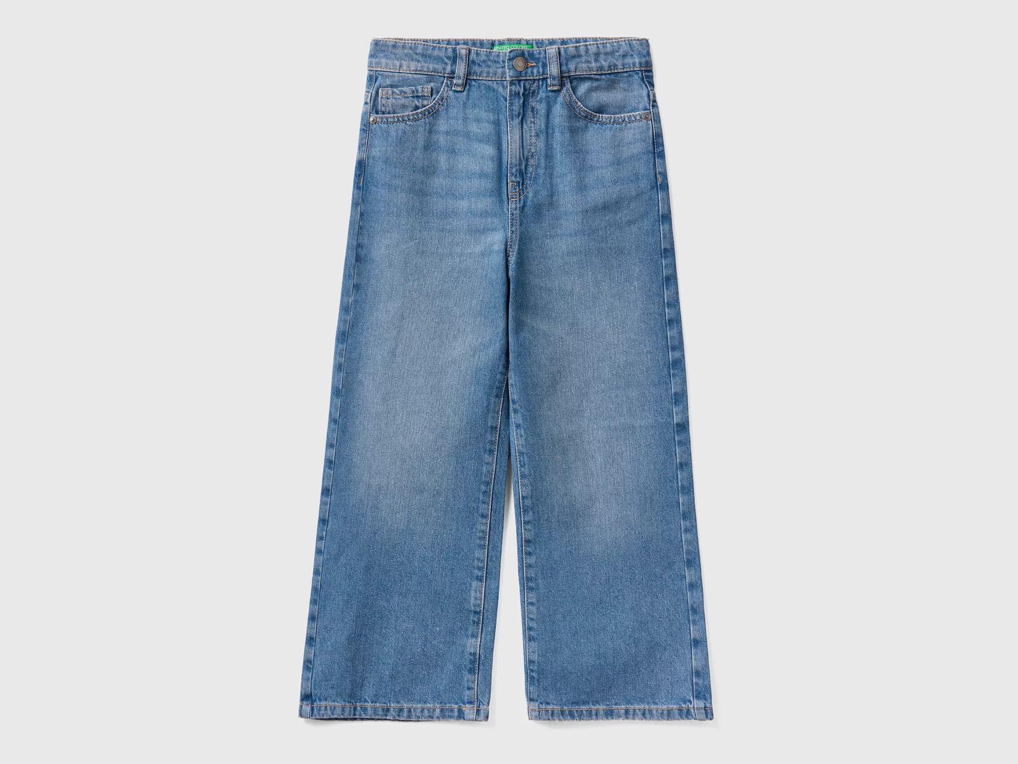 Benetton Vaqueros Wide Fit De Talle Alto-Niños Pantalones Y Vaqueros