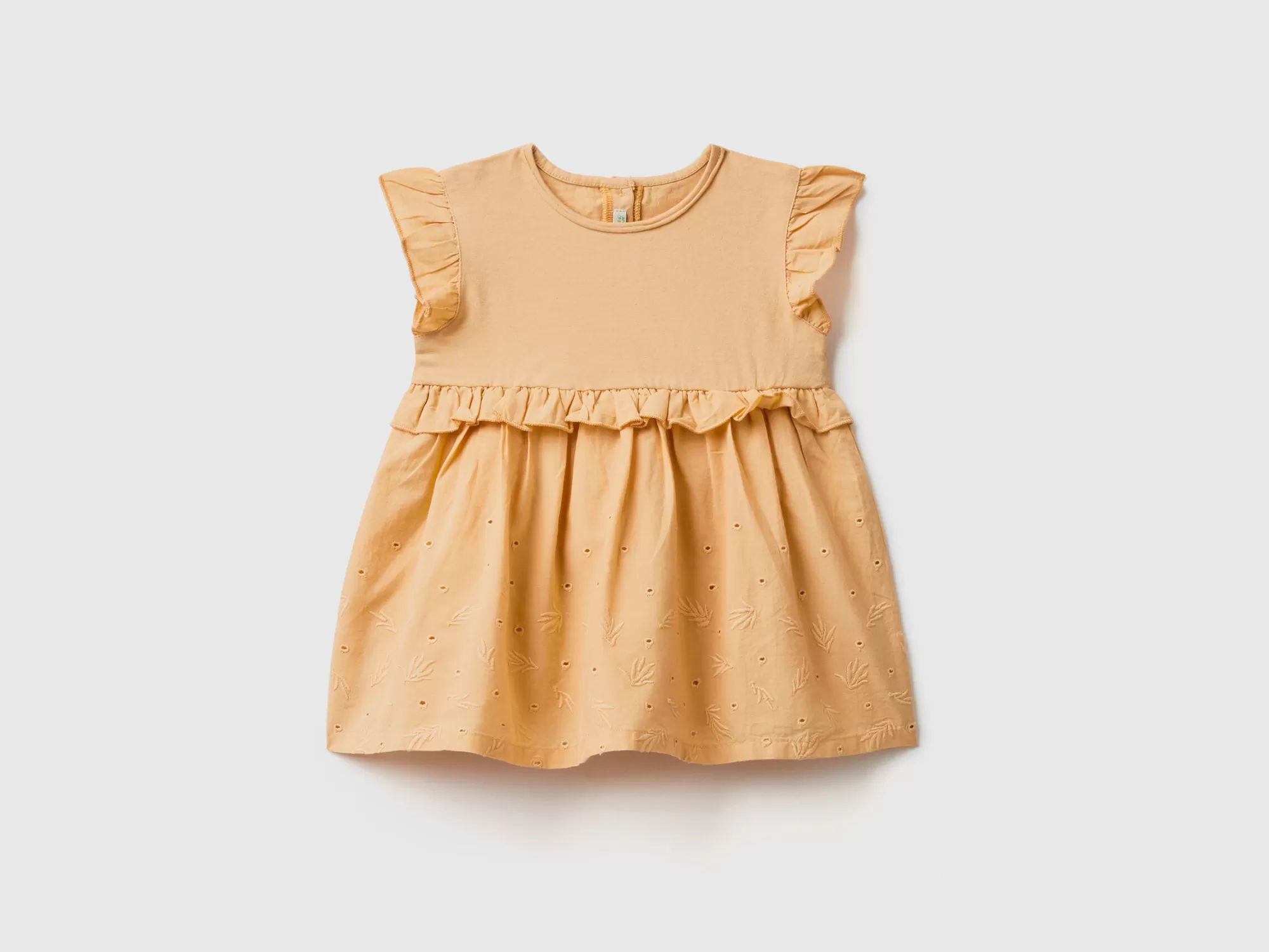 Benetton Vestido Con Bordados De Encaje Suizo-Niños Vestidos