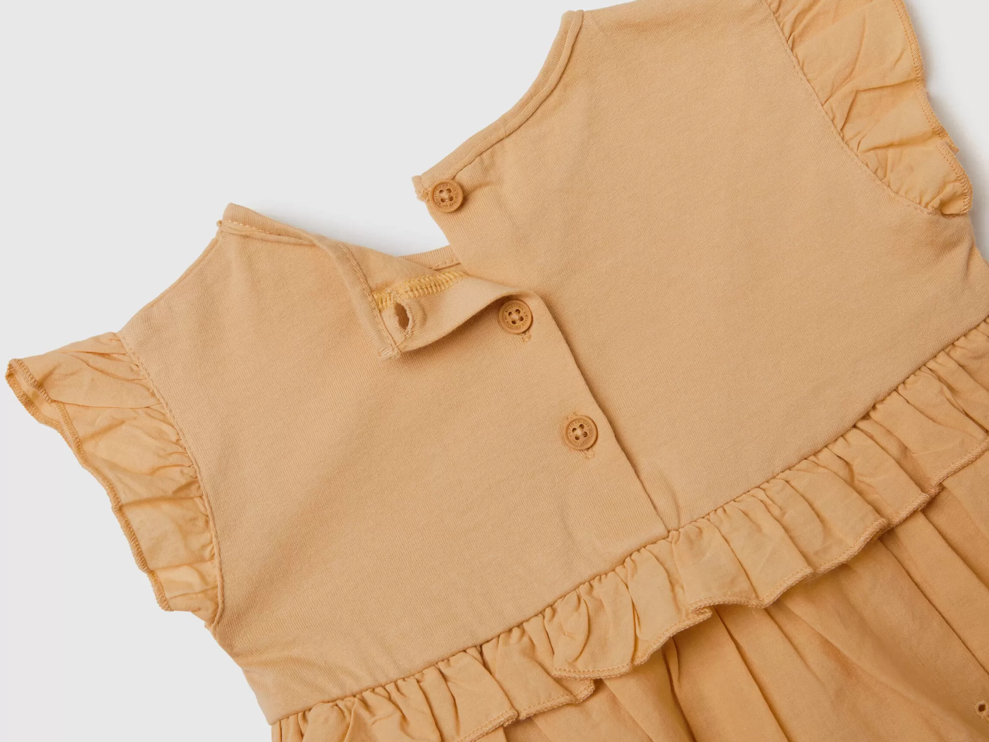 Benetton Vestido Con Bordados De Encaje Suizo-Niños Vestidos