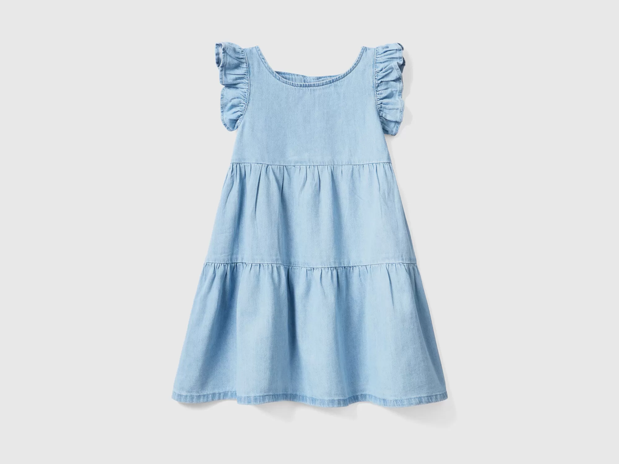 Benetton Vestido Con Vuelos Y Volantes-Niños Vestidos Y Petos