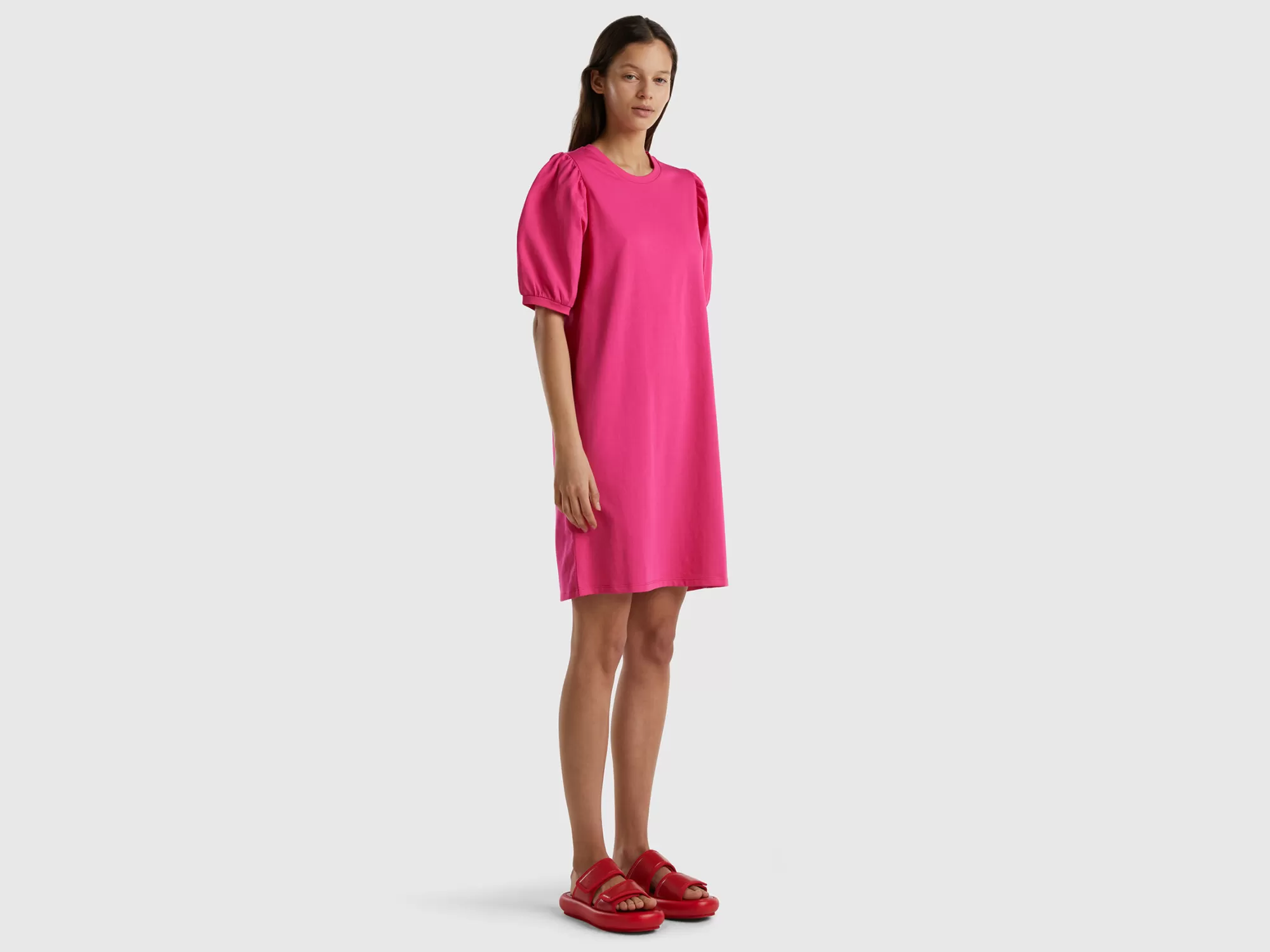 Benetton Vestido Corto De 100 % Algodón-Mujer Vestidos Y Monos