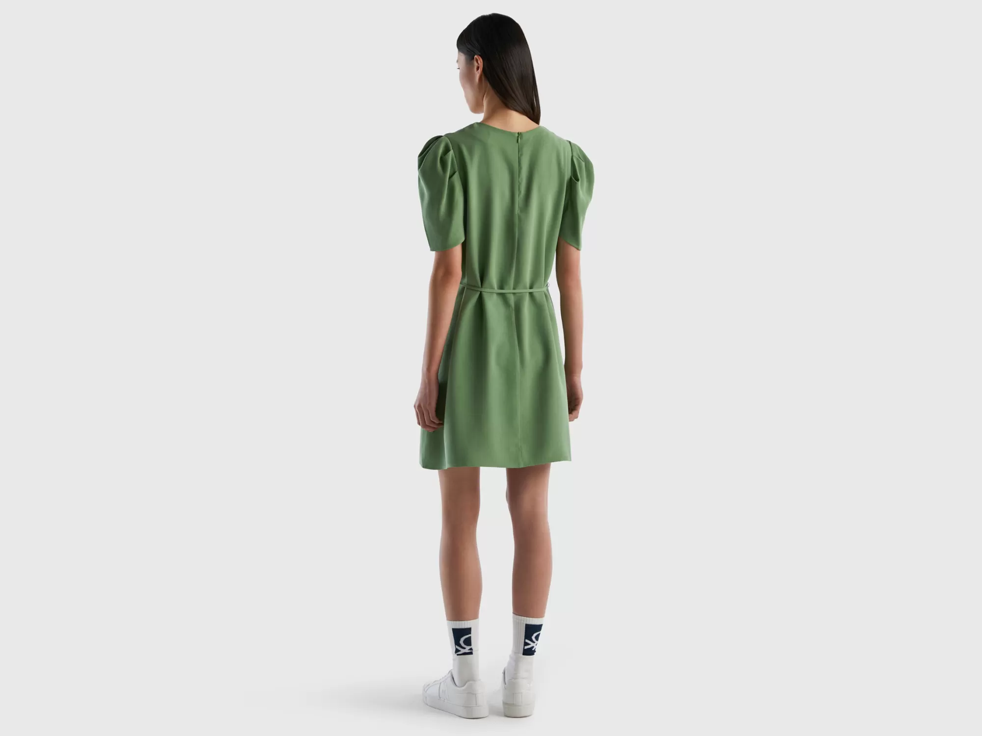 Benetton Vestido Corto De Viscosa Mixta-Mujer Vestidos Y Monos