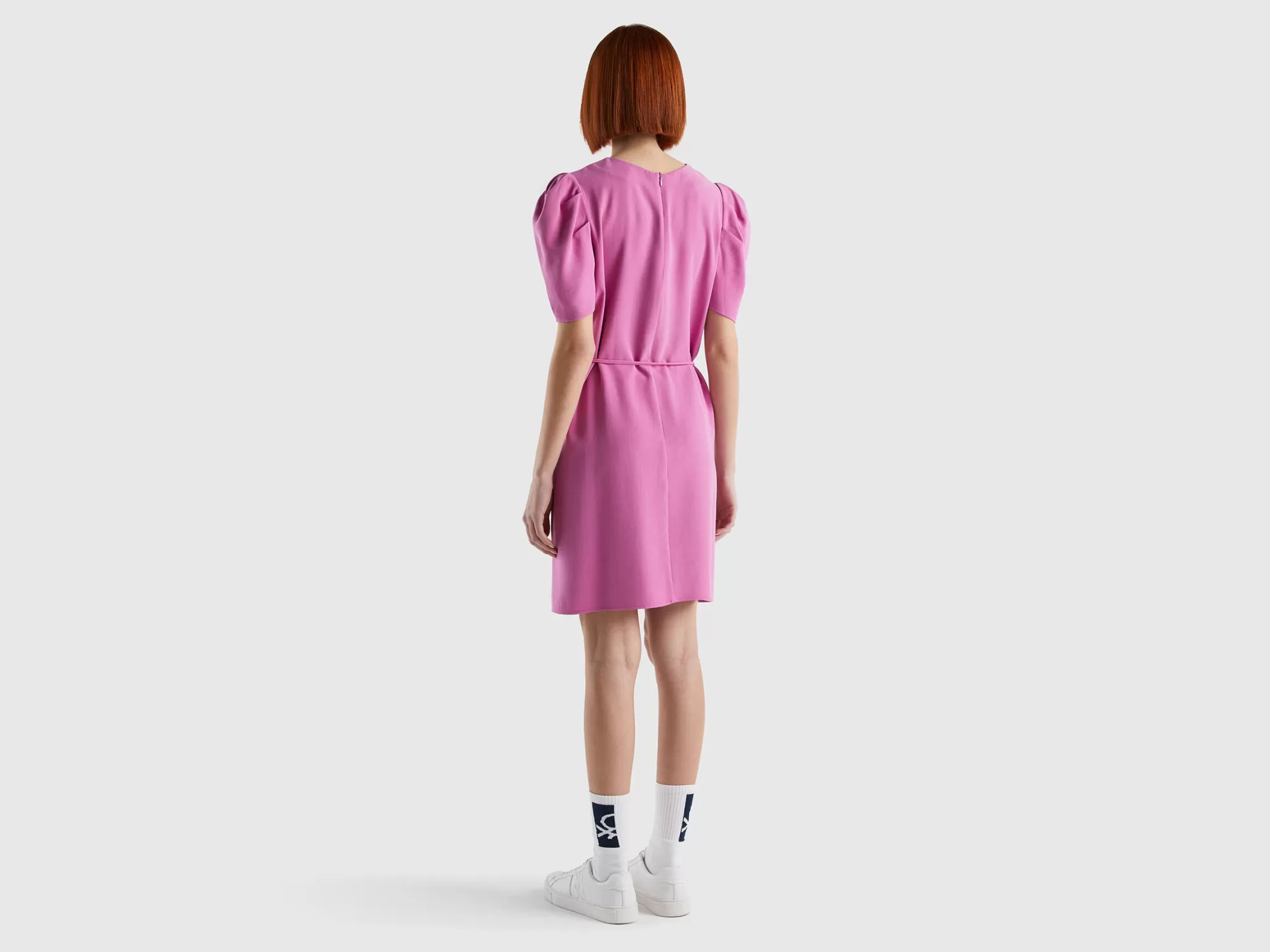 Benetton Vestido Corto De Viscosa Mixta-Mujer Vestidos Y Monos