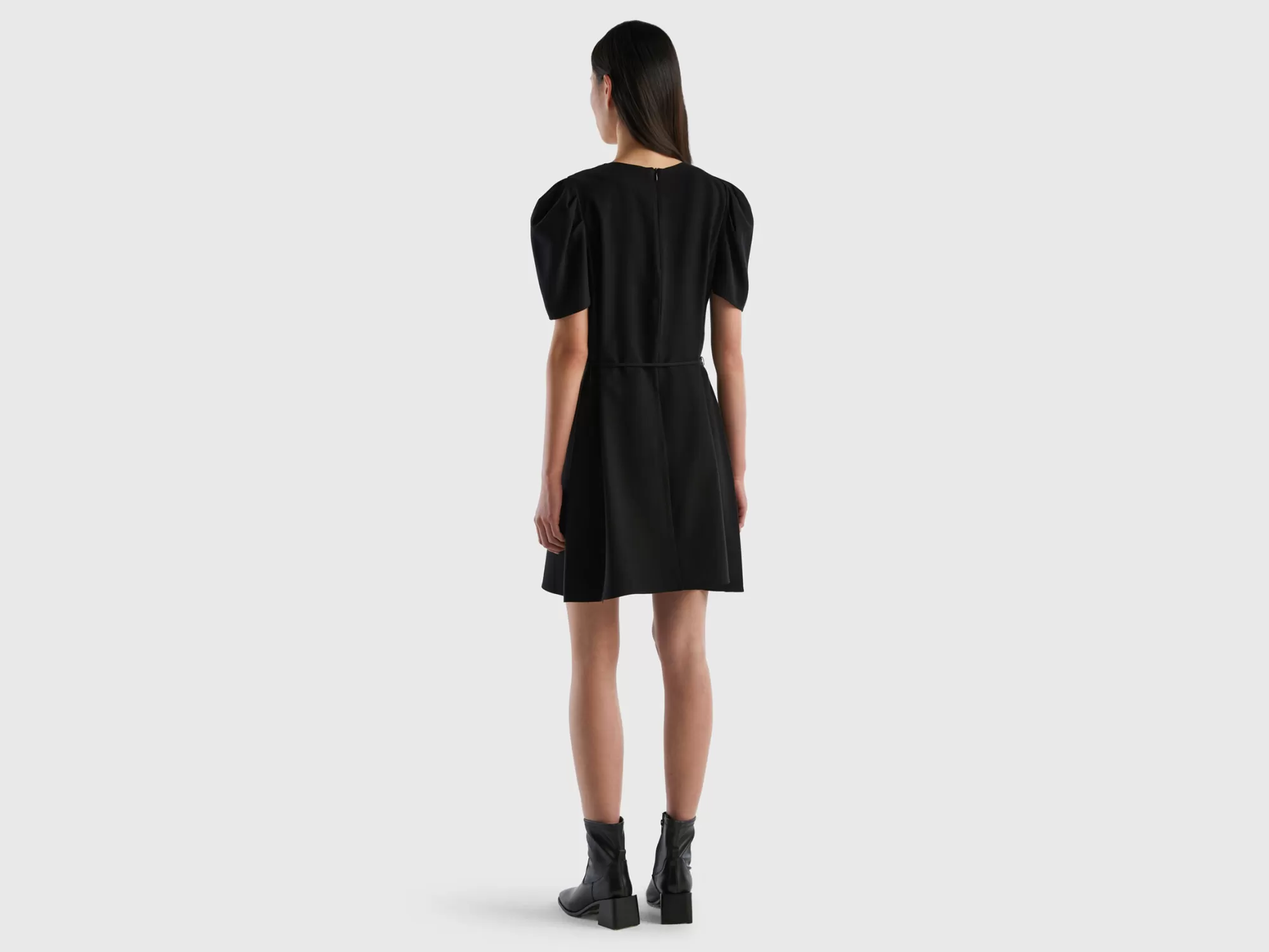 Benetton Vestido Corto De Viscosa Mixta-Mujer Vestidos Y Monos