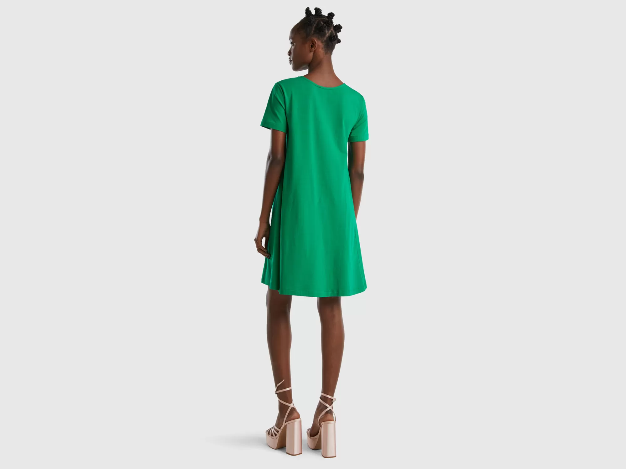 Benetton Vestido Corto Evase-Mujer Vestidos Y Monos