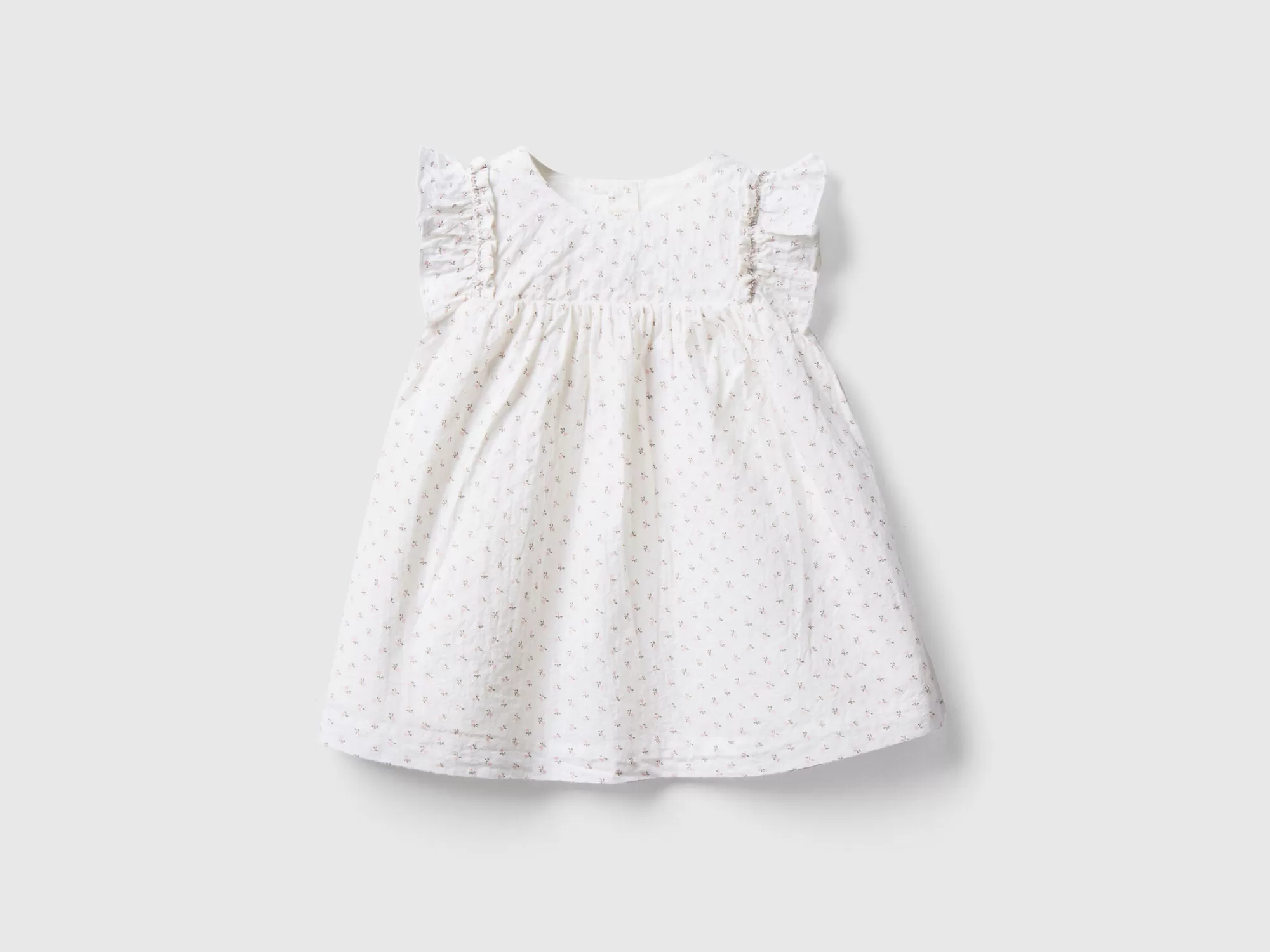 Benetton Vestido De Flores De Algodón Elastico-Niños Vestidos