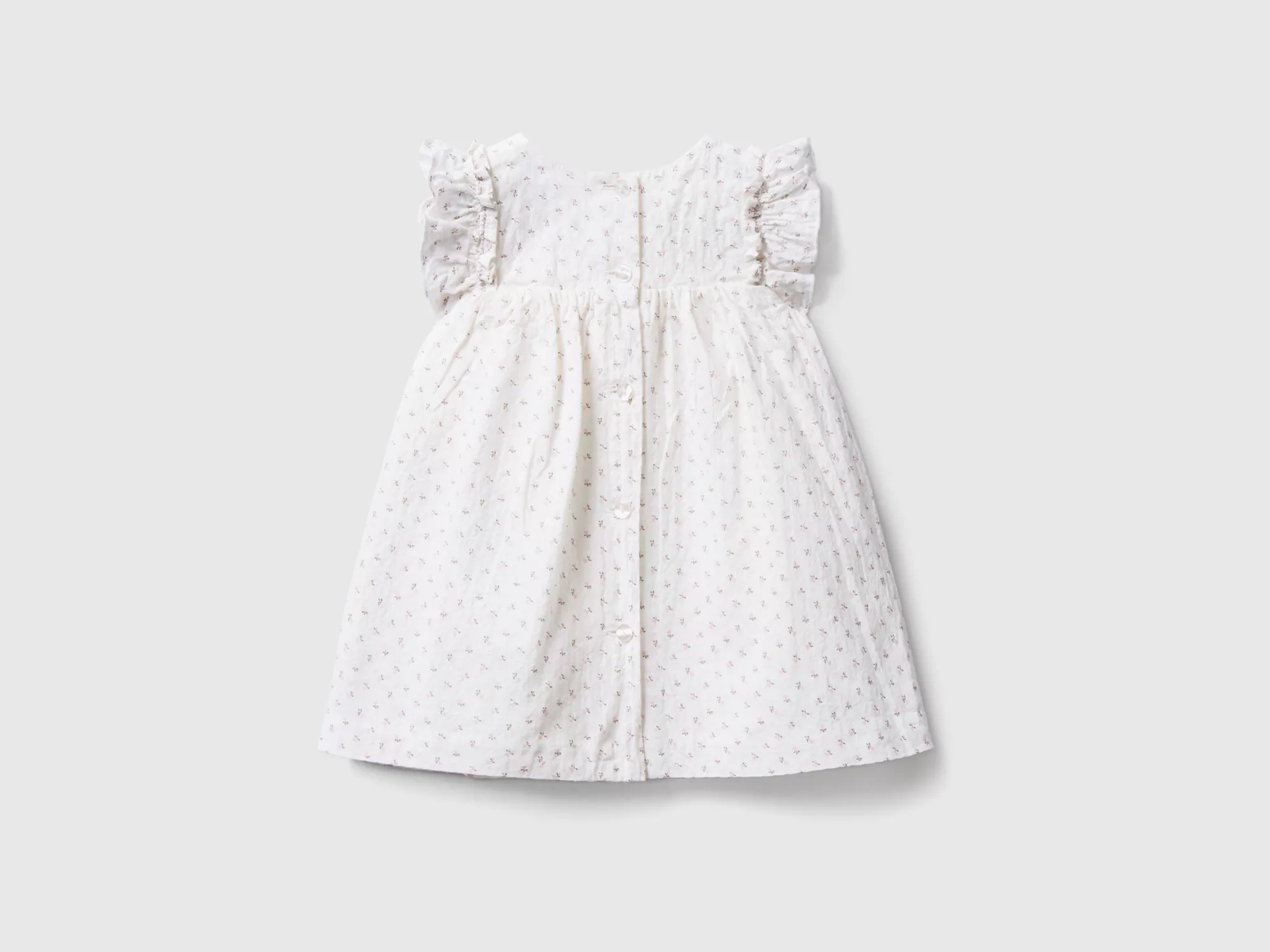 Benetton Vestido De Flores De Algodón Elastico-Niños Vestidos