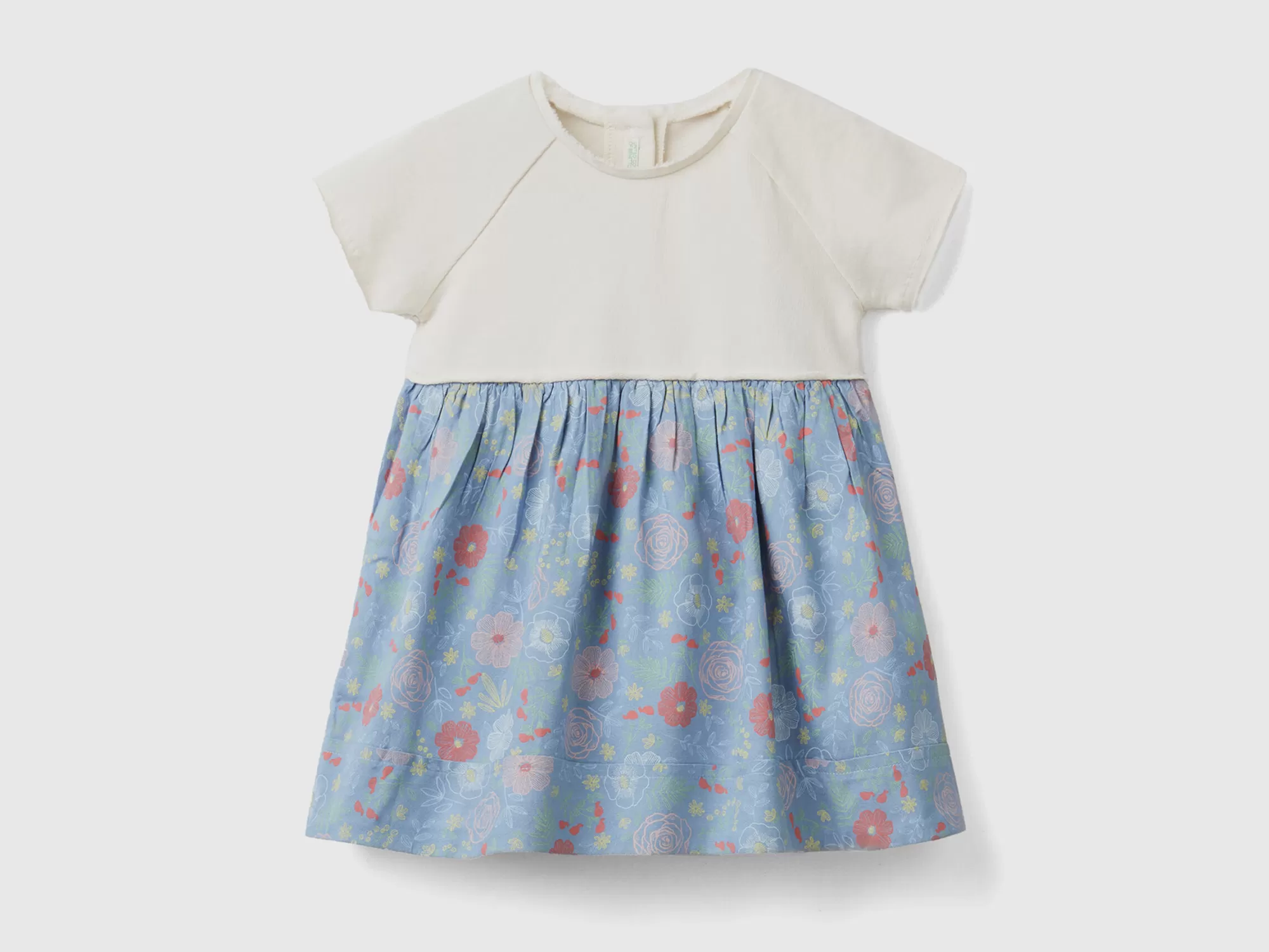 Benetton Vestido De Flores De Viscosa Sostenible-Niños Vestidos