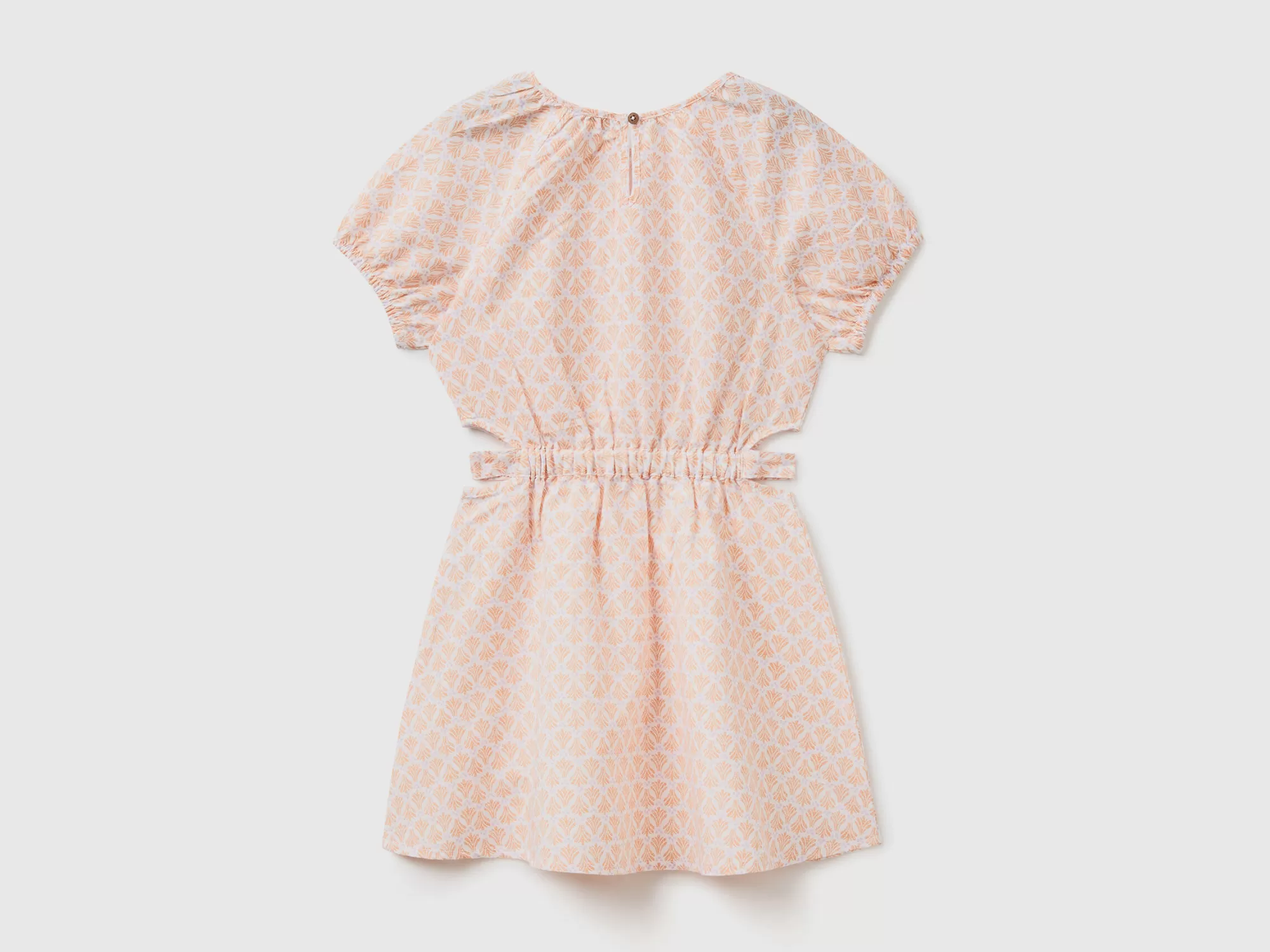 Benetton Vestido De Lino Mixto Estampado-Niños Vestidos Y Petos