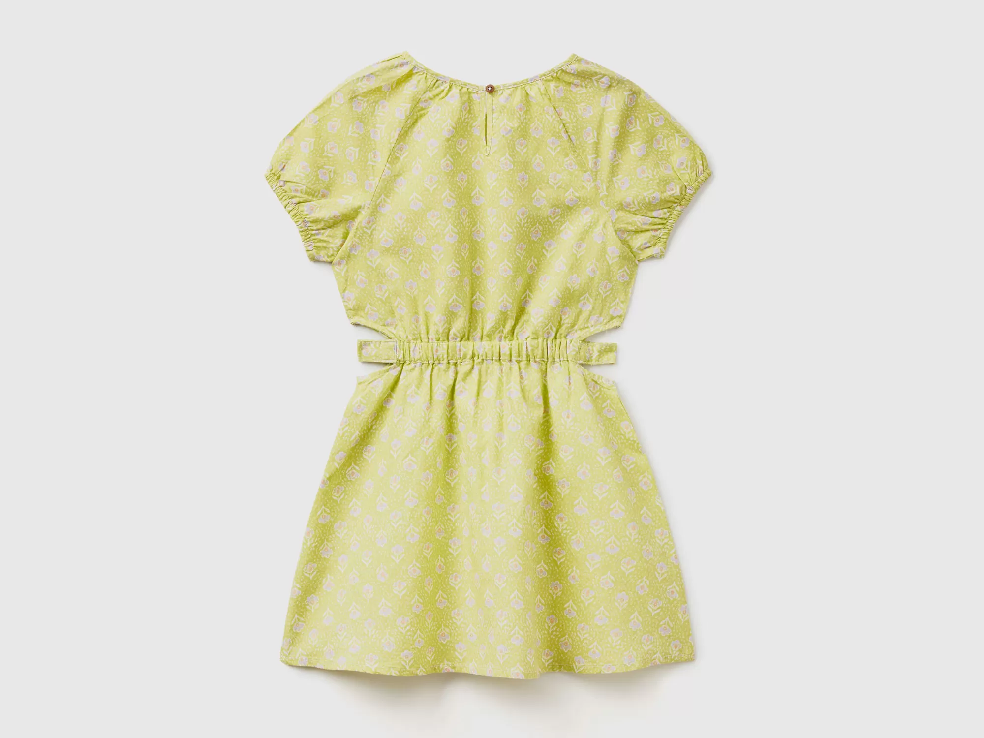 Benetton Vestido De Lino Mixto Estampado-Niños Vestidos Y Petos