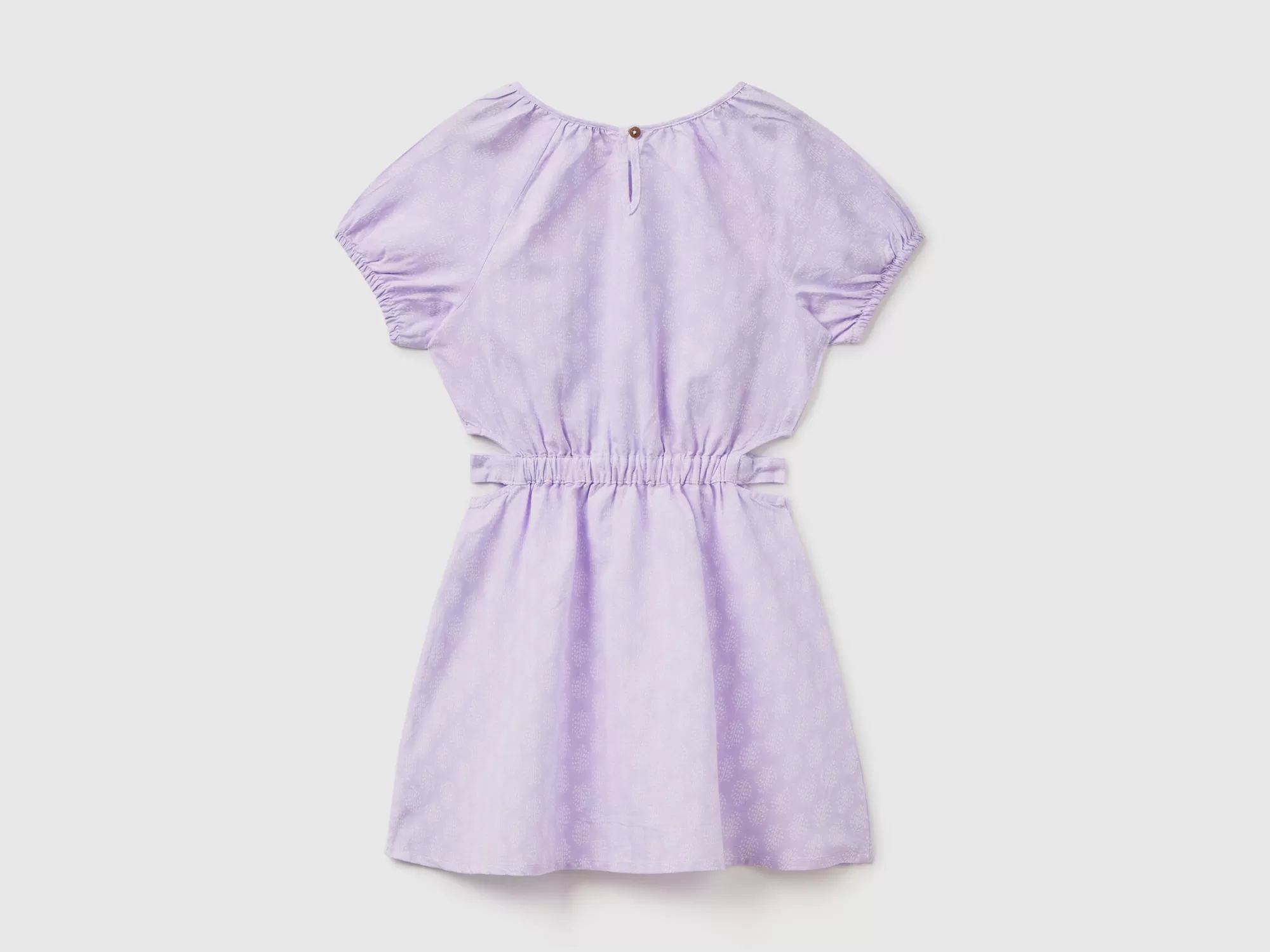 Benetton Vestido De Lino Mixto Estampado-Niños Vestidos Y Petos