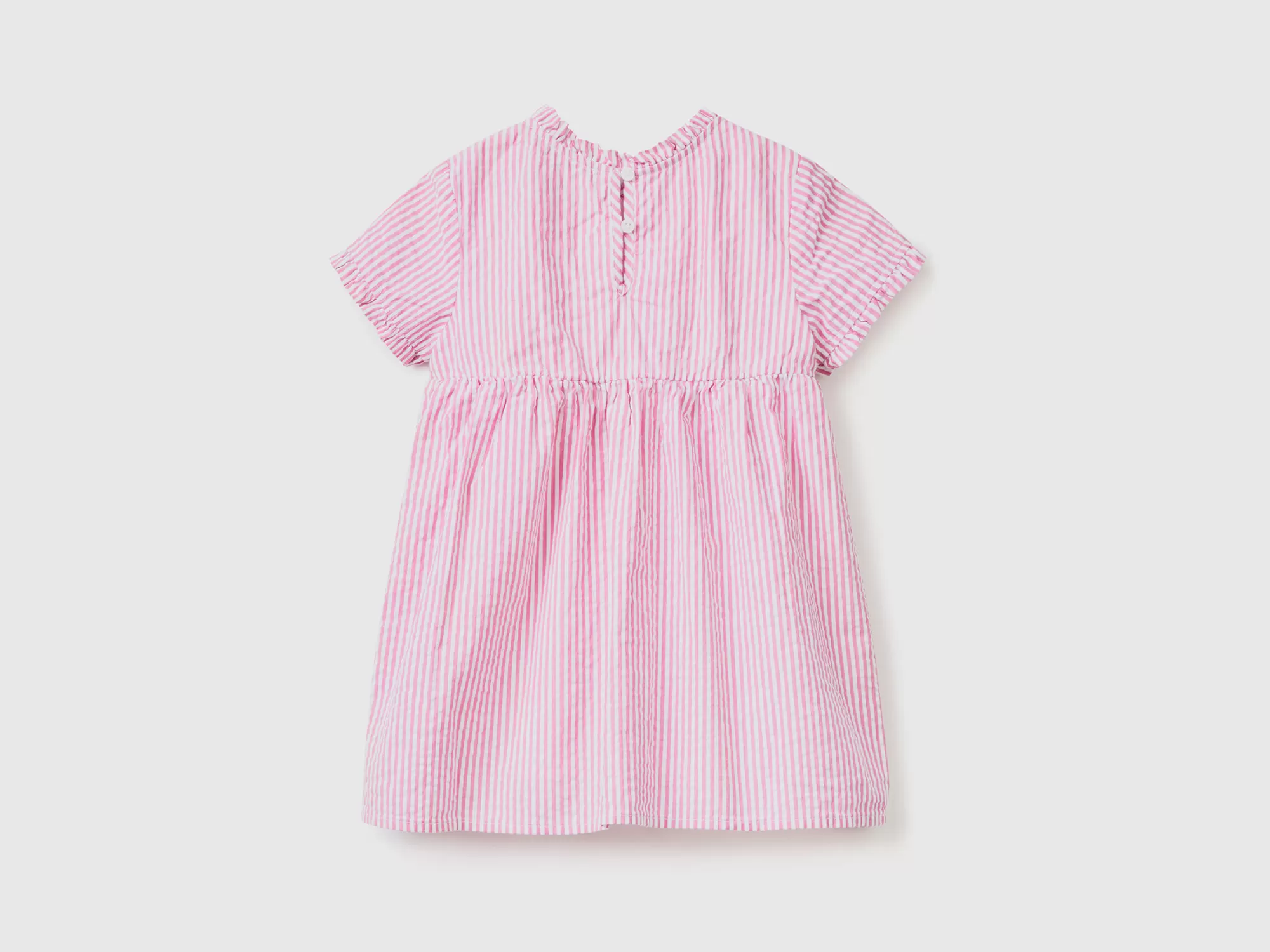 Benetton Vestido De Rayas Con Volantes-Niños Vestidos Y Petos