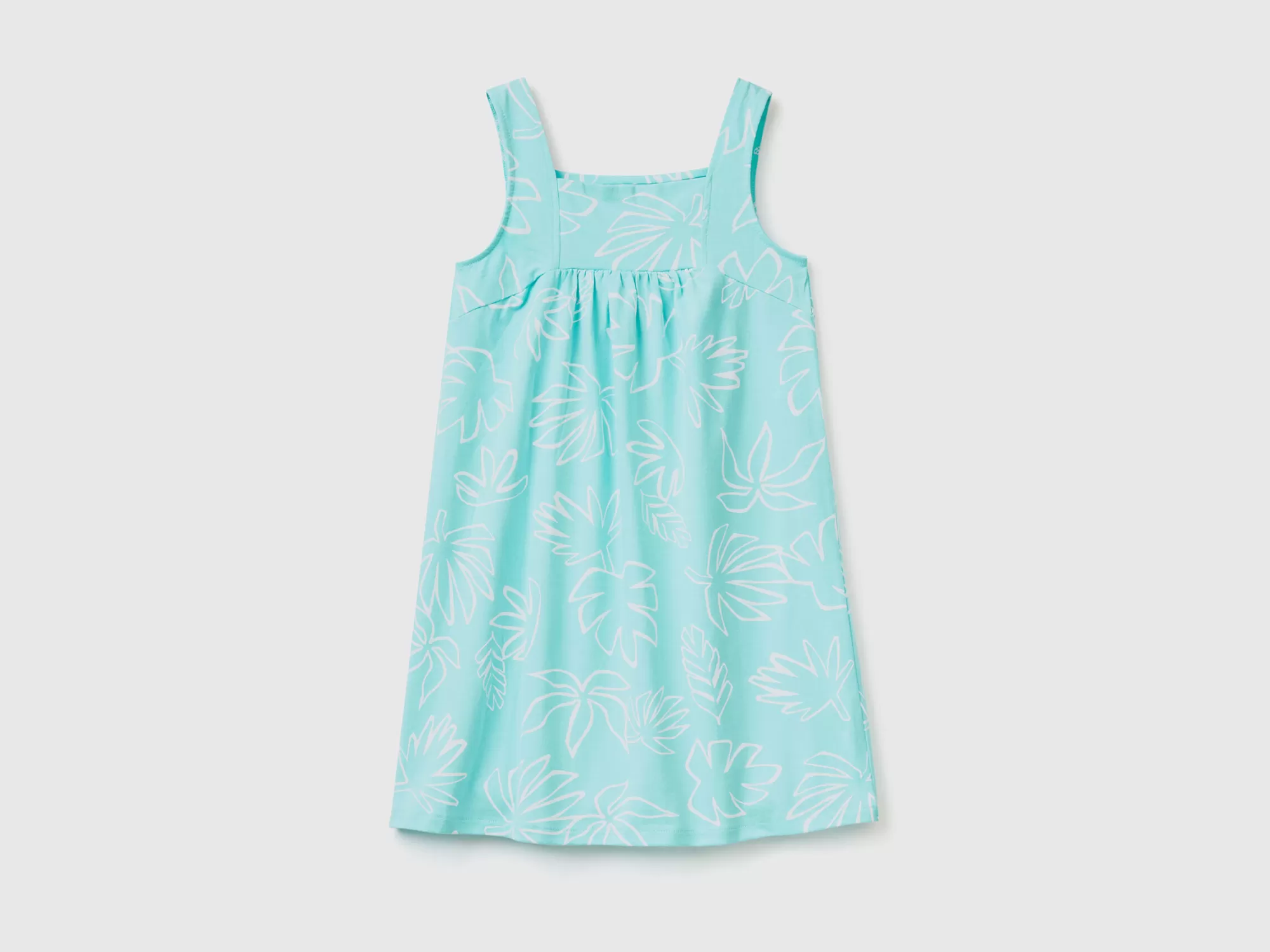 Benetton Vestido Estampado De 100 % Algodón-Niños Vestidos Y Petos