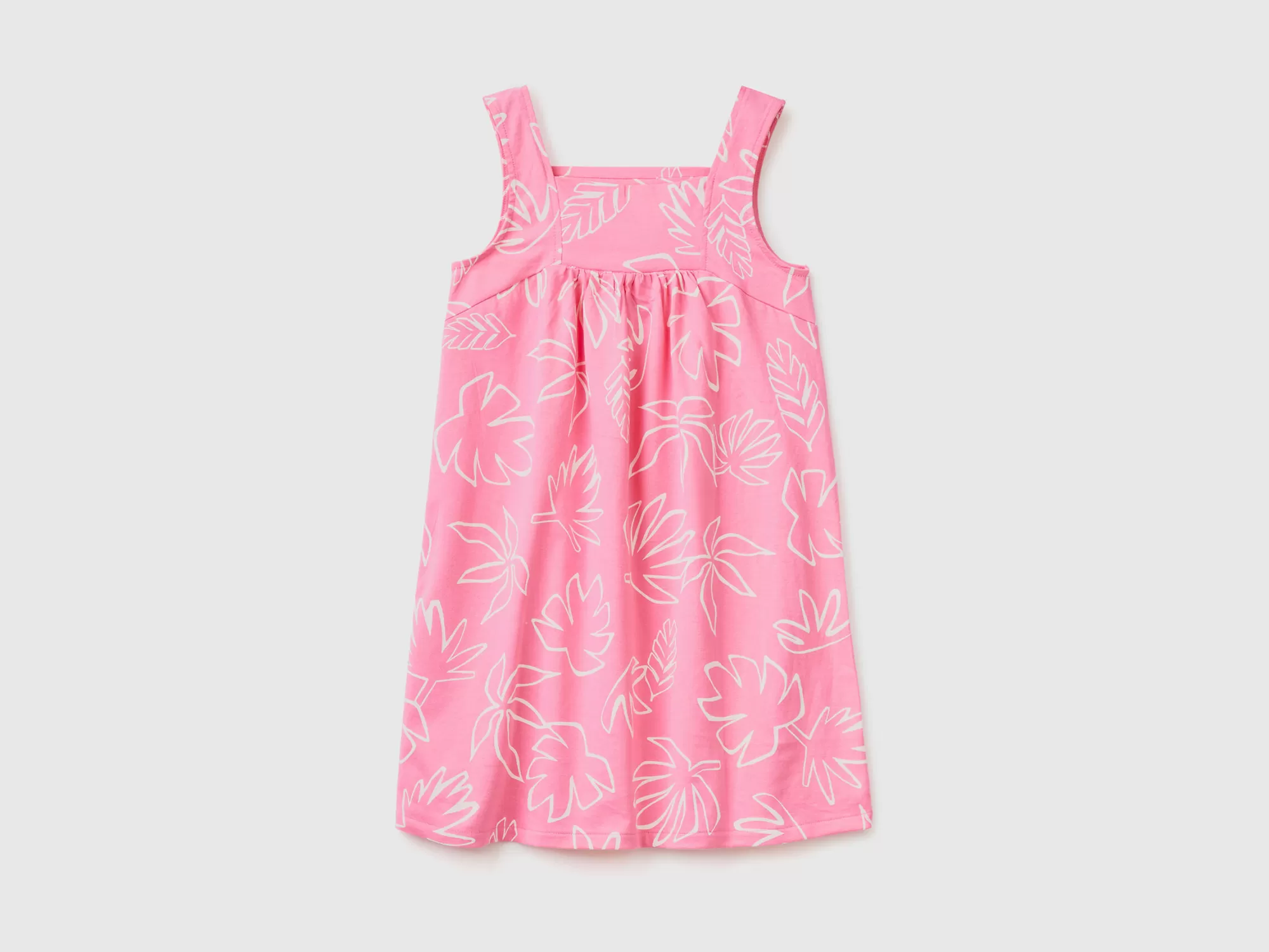 Benetton Vestido Estampado De 100 % Algodón-Niños Vestidos Y Petos